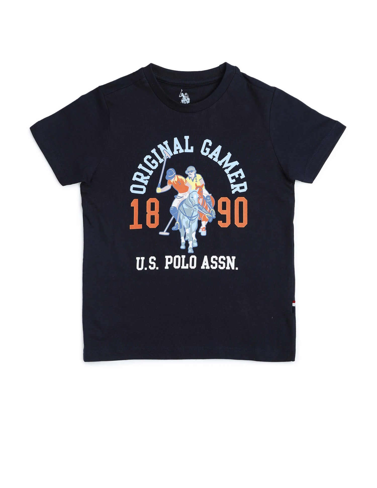 Boys Pure Cotton Graphic Brand Printed T Shirt Navy - U.S. POLO ASSN. | Large