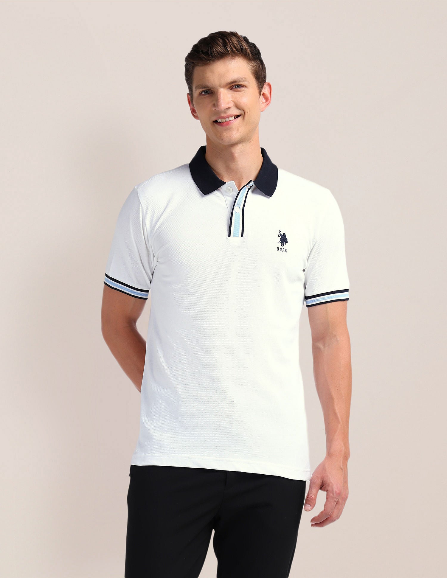 Solid Slim Fit Polo Shirt White - U.S. POLO ASSN. | Large