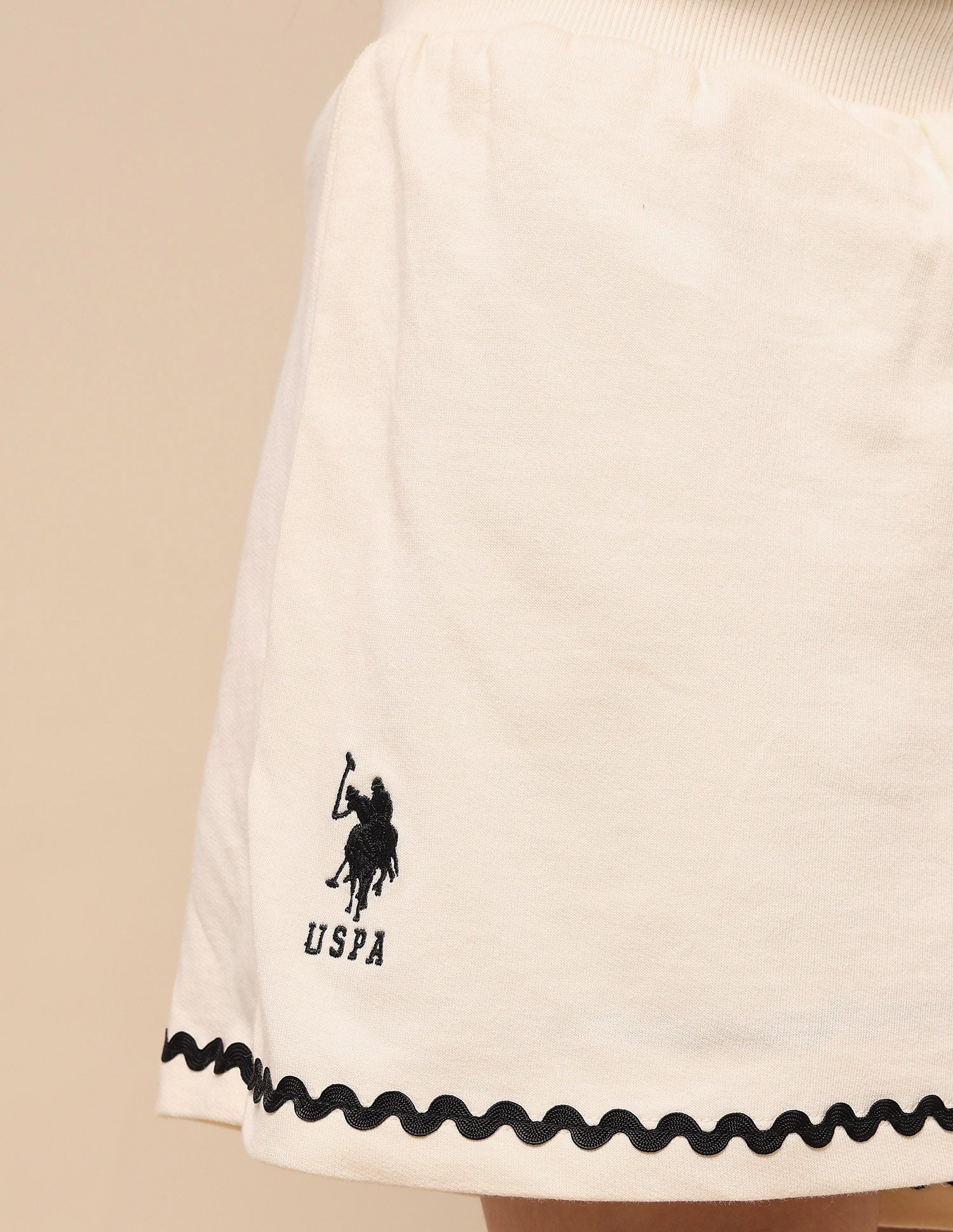 Girls Solid Straight Skort Off White - U.S. POLO ASSN. | Large