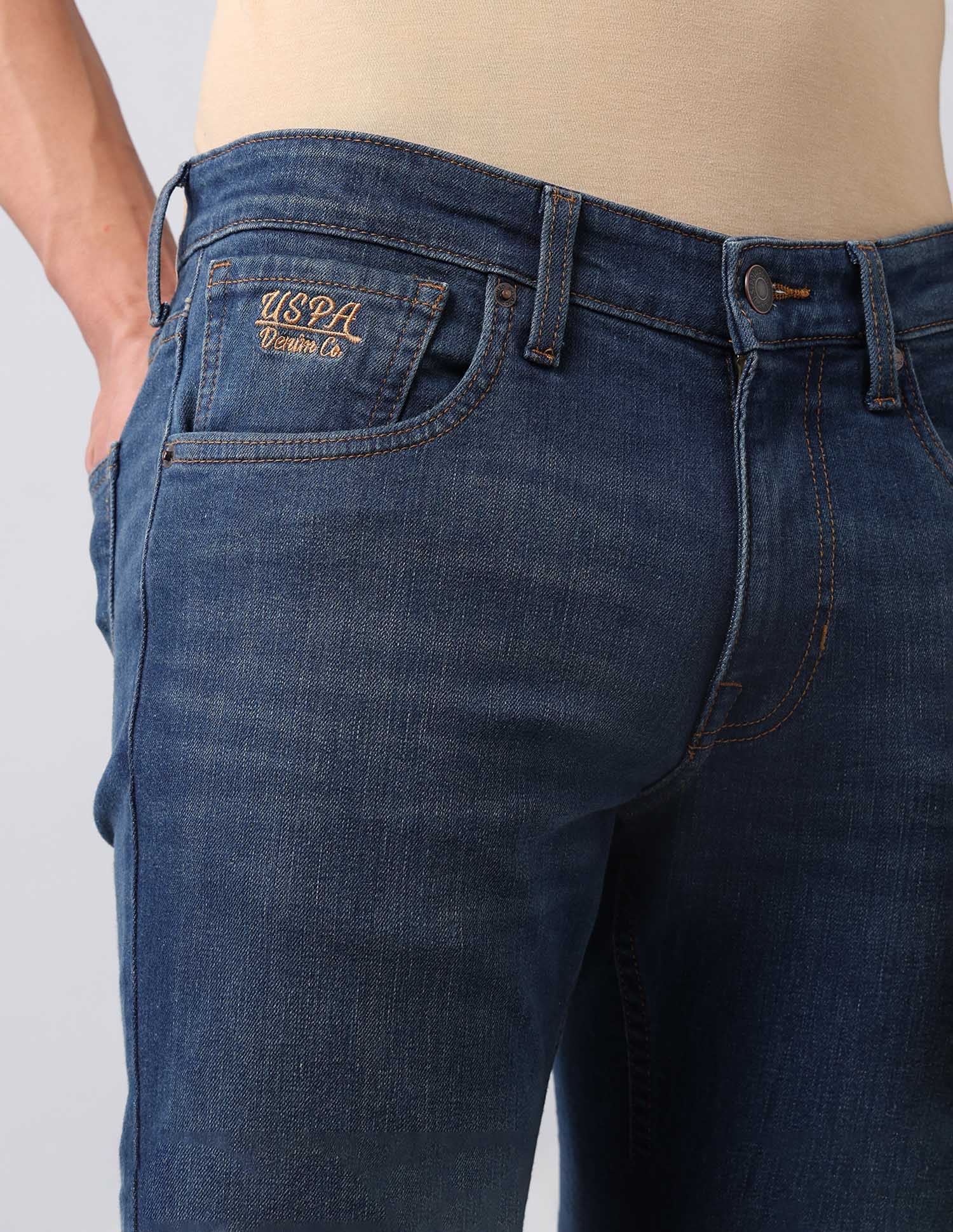 Brandon Slim Tapered Fit Blue Jeans Med Blue - U.S. POLO ASSN. | Large