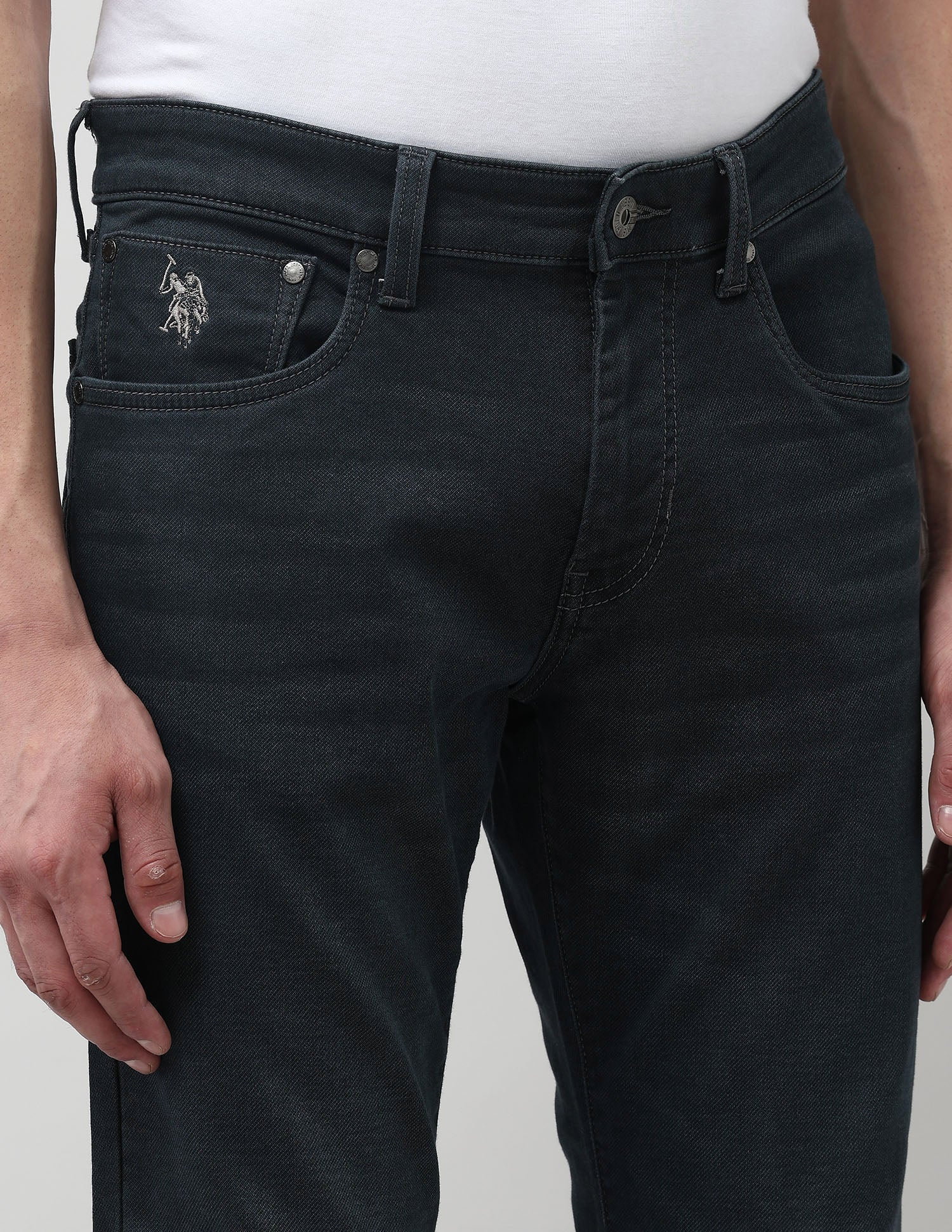 Brandon Slim Tapered Fit Green Jeans Dark Wash - U.S. POLO ASSN. | Large