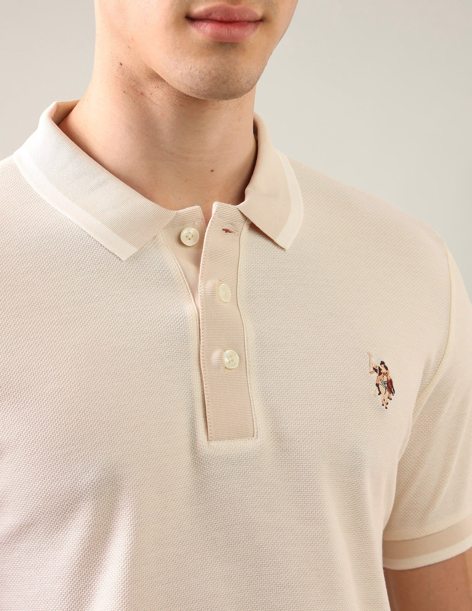 Solid Slim Fit Polo Shirt White - U.S. Polo Assn. India | Large