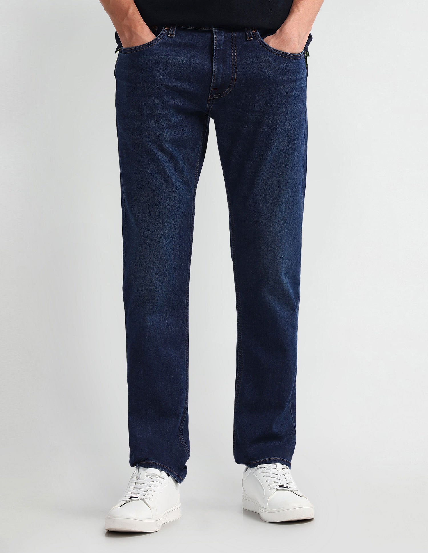 Brandon Slim Tapered Fit Blue Jeans Dark Blue - U.S. Polo Assn. India | Large