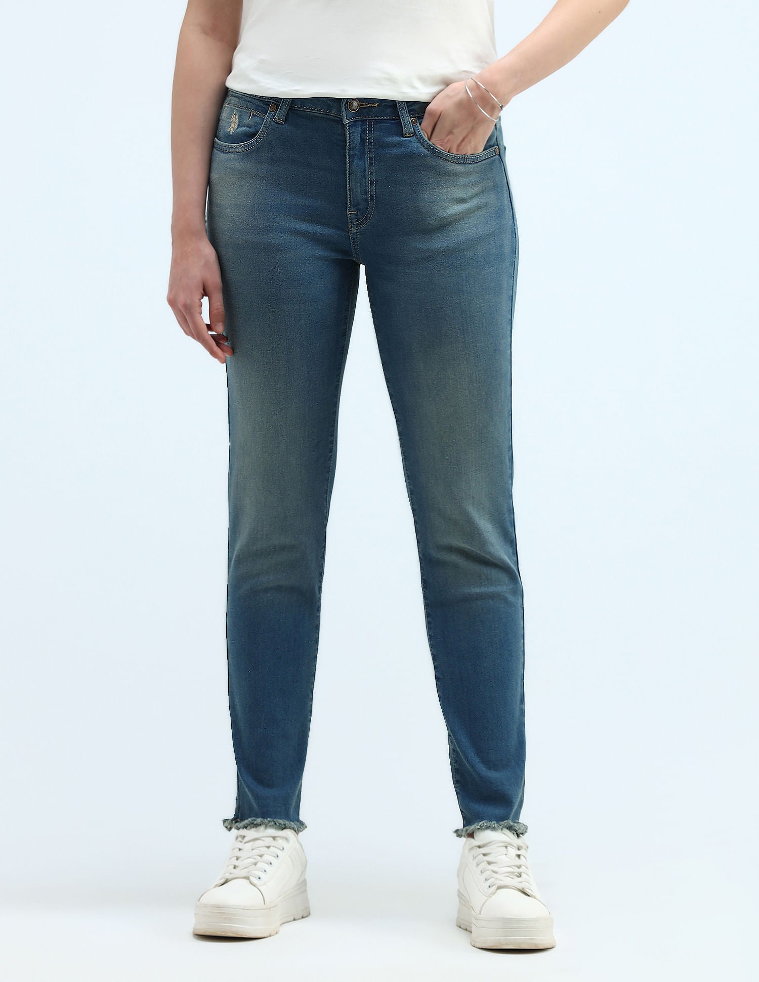 Mid Rise Slim Fit Jeans Blue - U.S. Polo Assn. India | Large