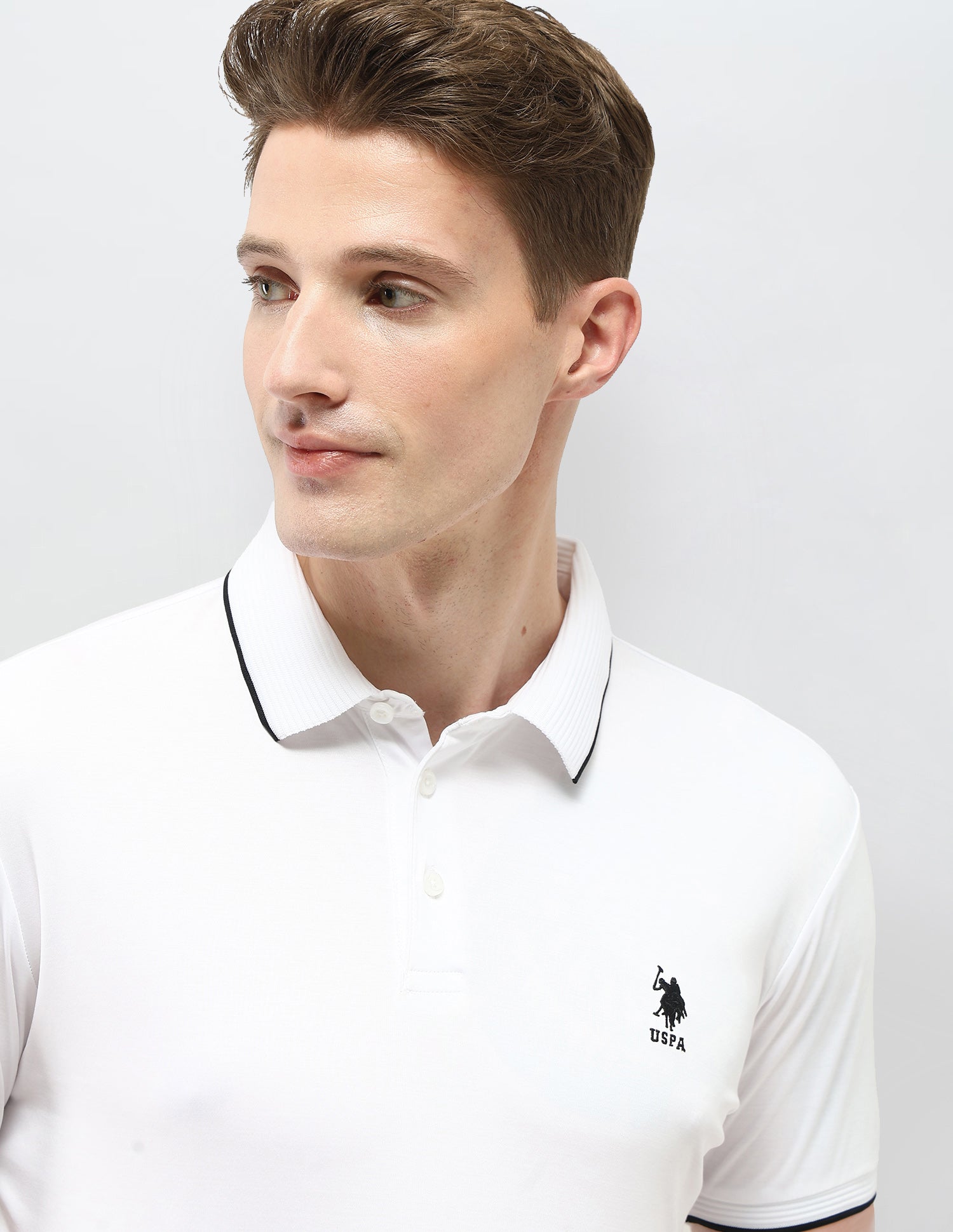 Solid Regular Fit Polo Shirt White - U.S. Polo Assn. India | Large