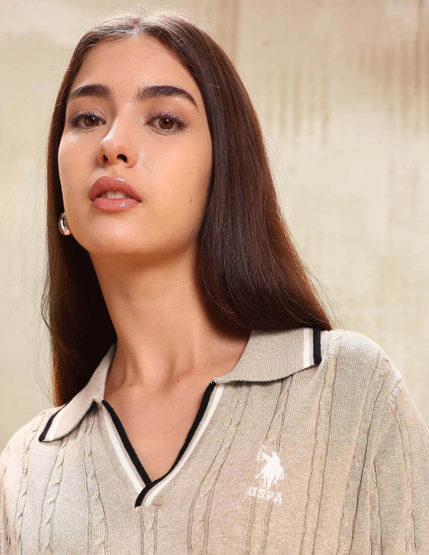 Regular Fit Textured Sweater White - U.S. POLO ASSN. | Large