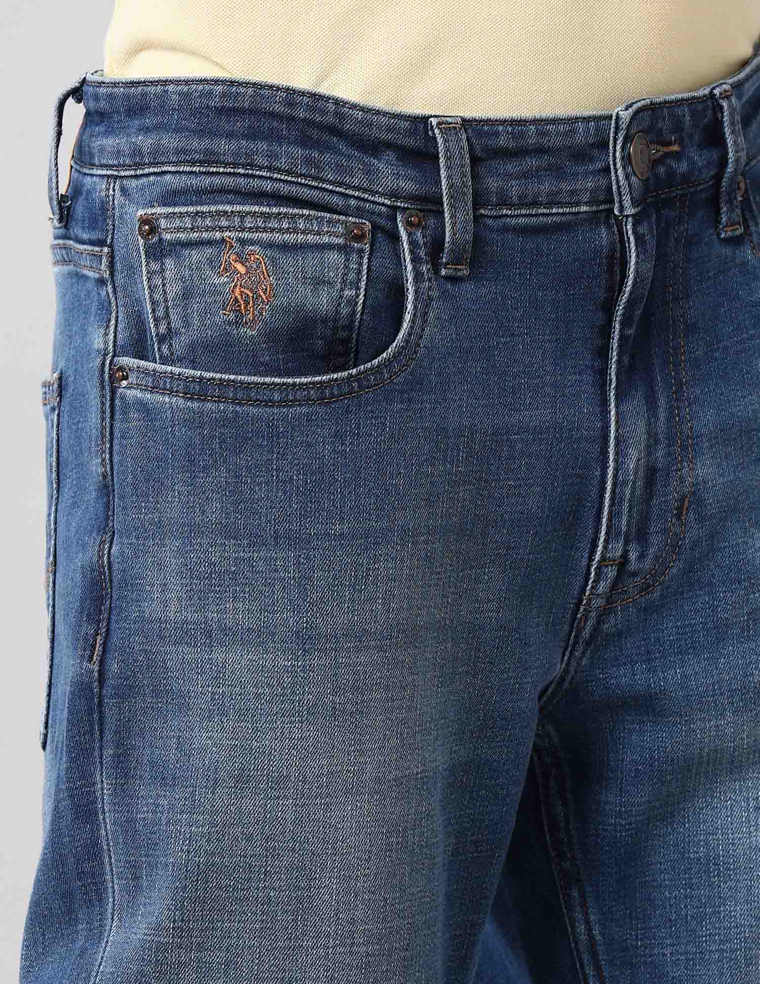 Cole Comfort Cropped Fit Blue Vintage Jeans Blue - U.S. Polo Assn. India | Large