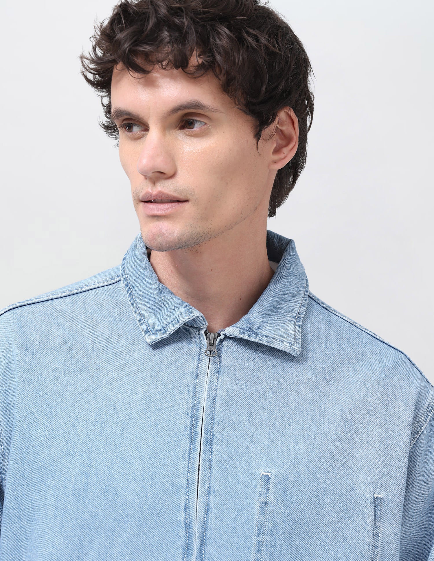Solid Regular Fit Denim Jacket Light Indigo - U.S. Polo Assn. India | Large