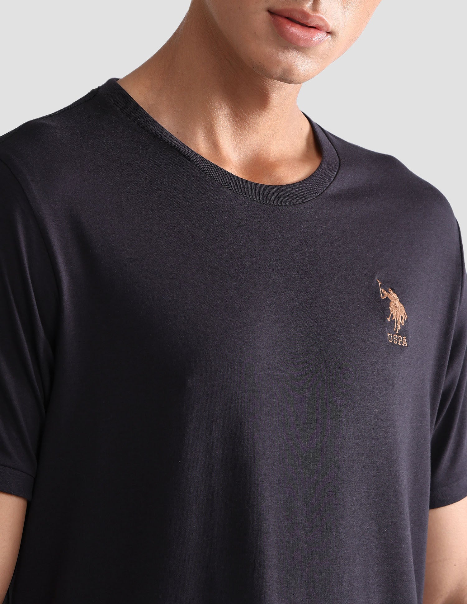 Solid Comfort Fit OEE10 Lounge T-Shirt - Pack Of 1 Black - U.S. POLO ASSN. | Large