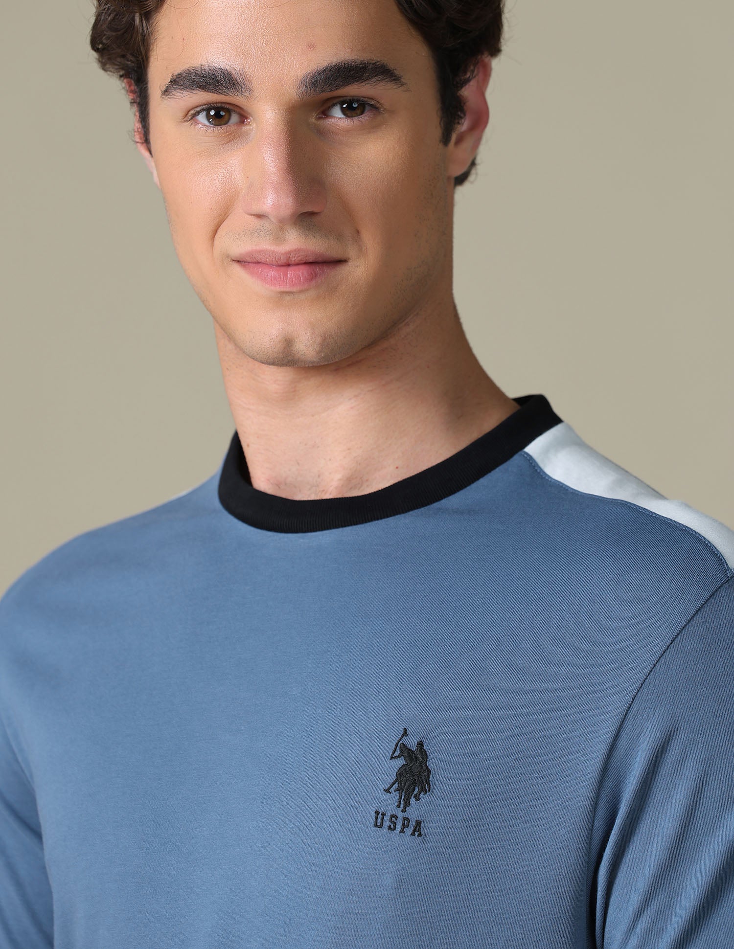 Solid Slim Fit T-Shirt Blue - U.S. Polo Assn. India | Large