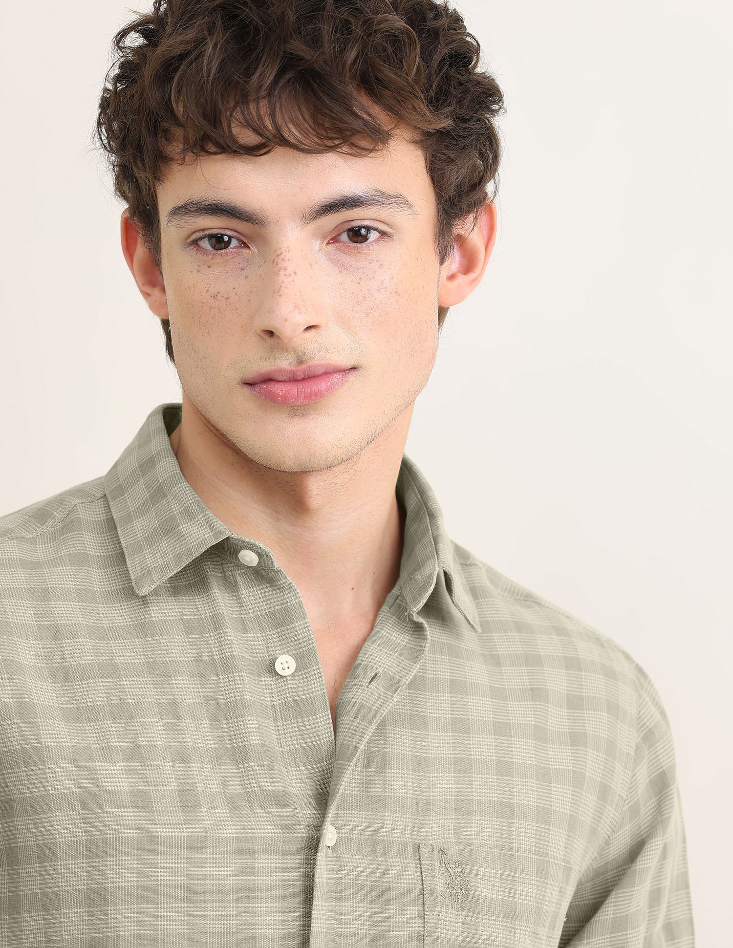 Sotogrande Regular Fit Shirt Light Olive - U.S. Polo Assn. India | Large