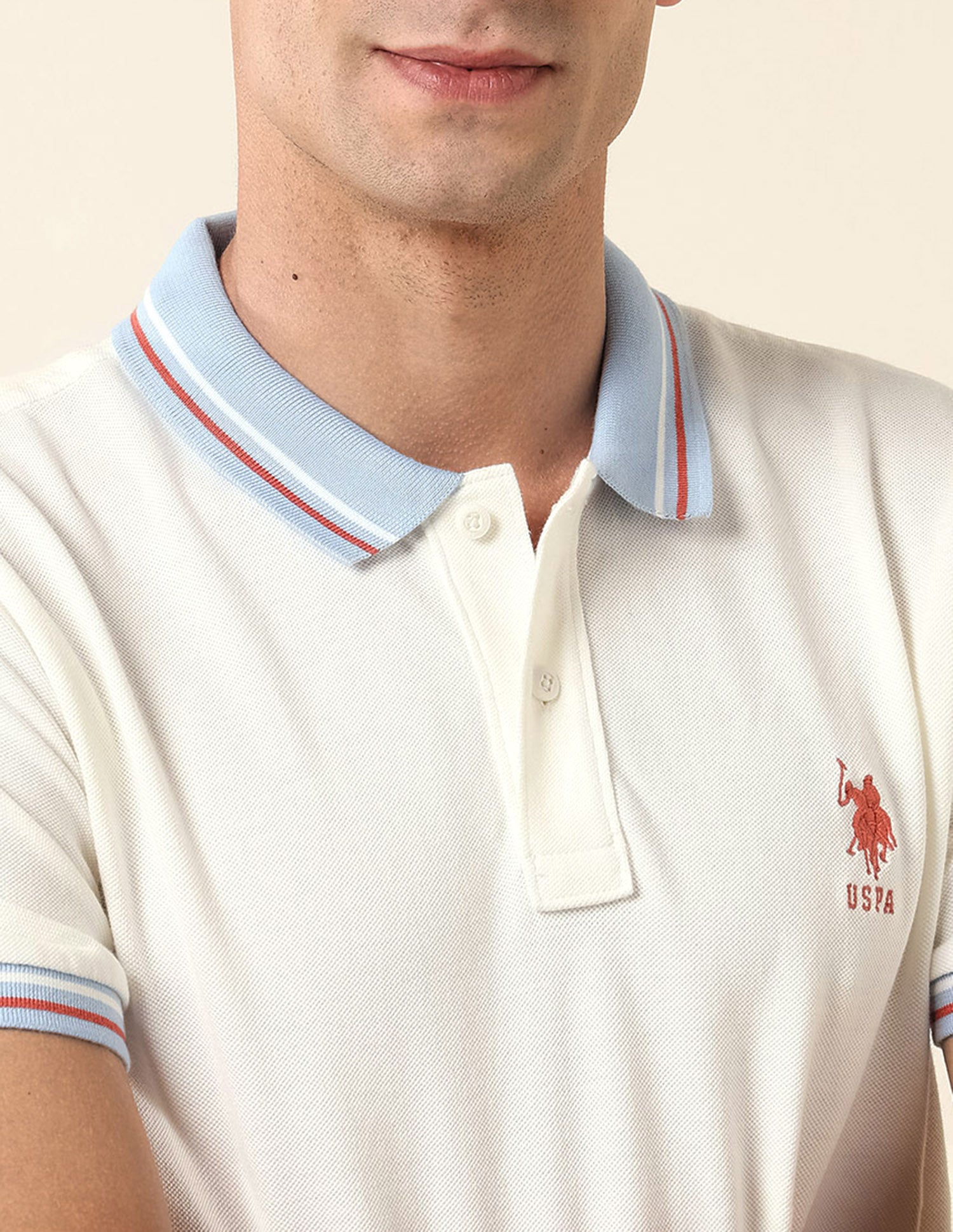 Pure Cotton Slim Fit Polo Shirt White - U.S. Polo Assn. India | Large