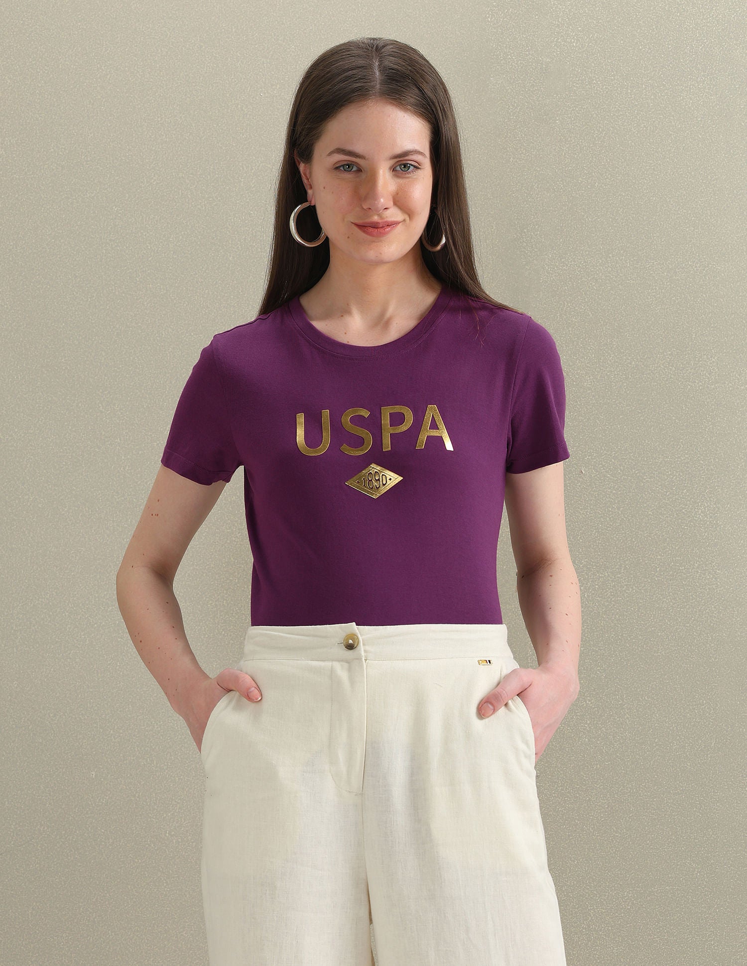 Pure Cotton Brand Print T-Shirt Purple - U.S. POLO ASSN. | Large