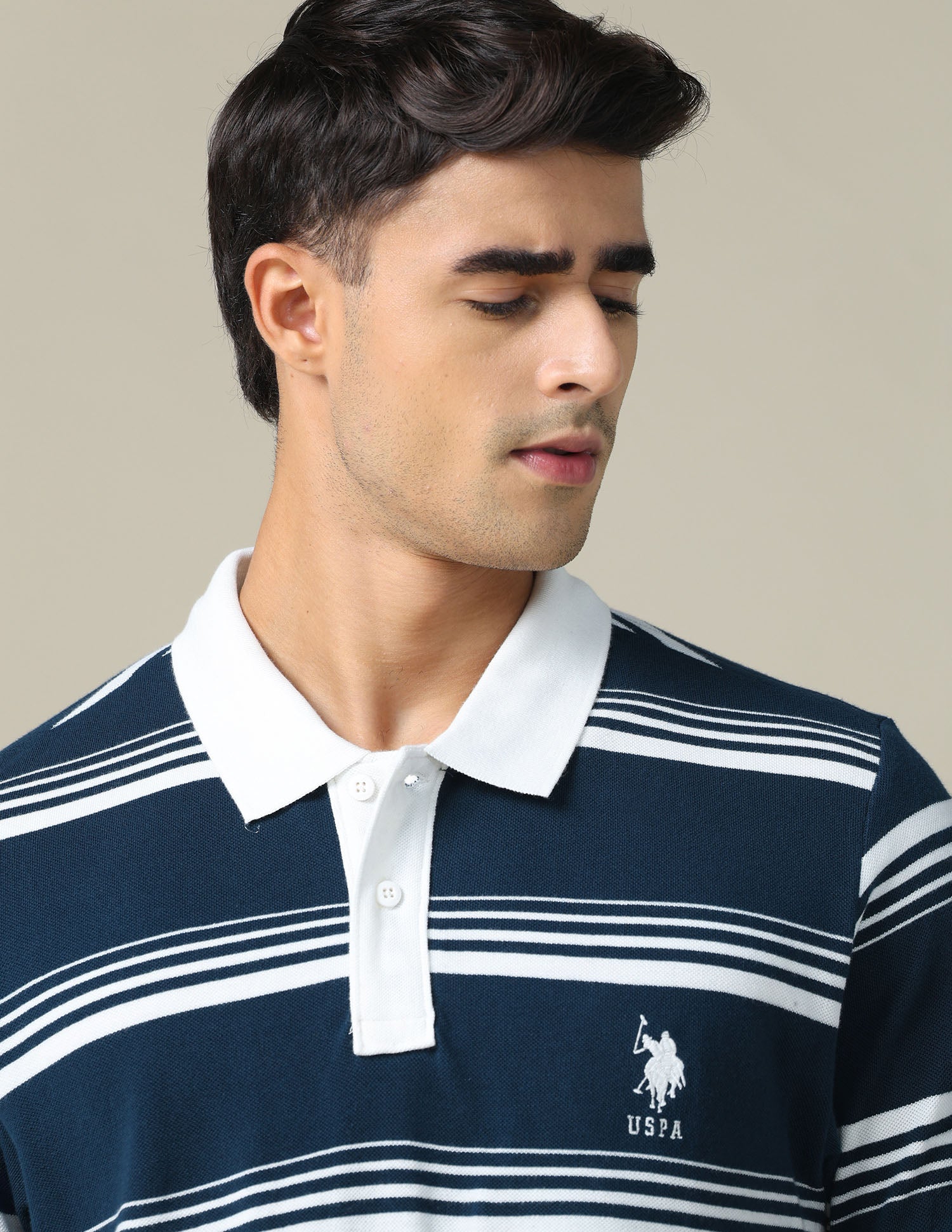 Horizontal Striped Regular Fit Polo Shirt Navy - U.S. POLO ASSN. | Large