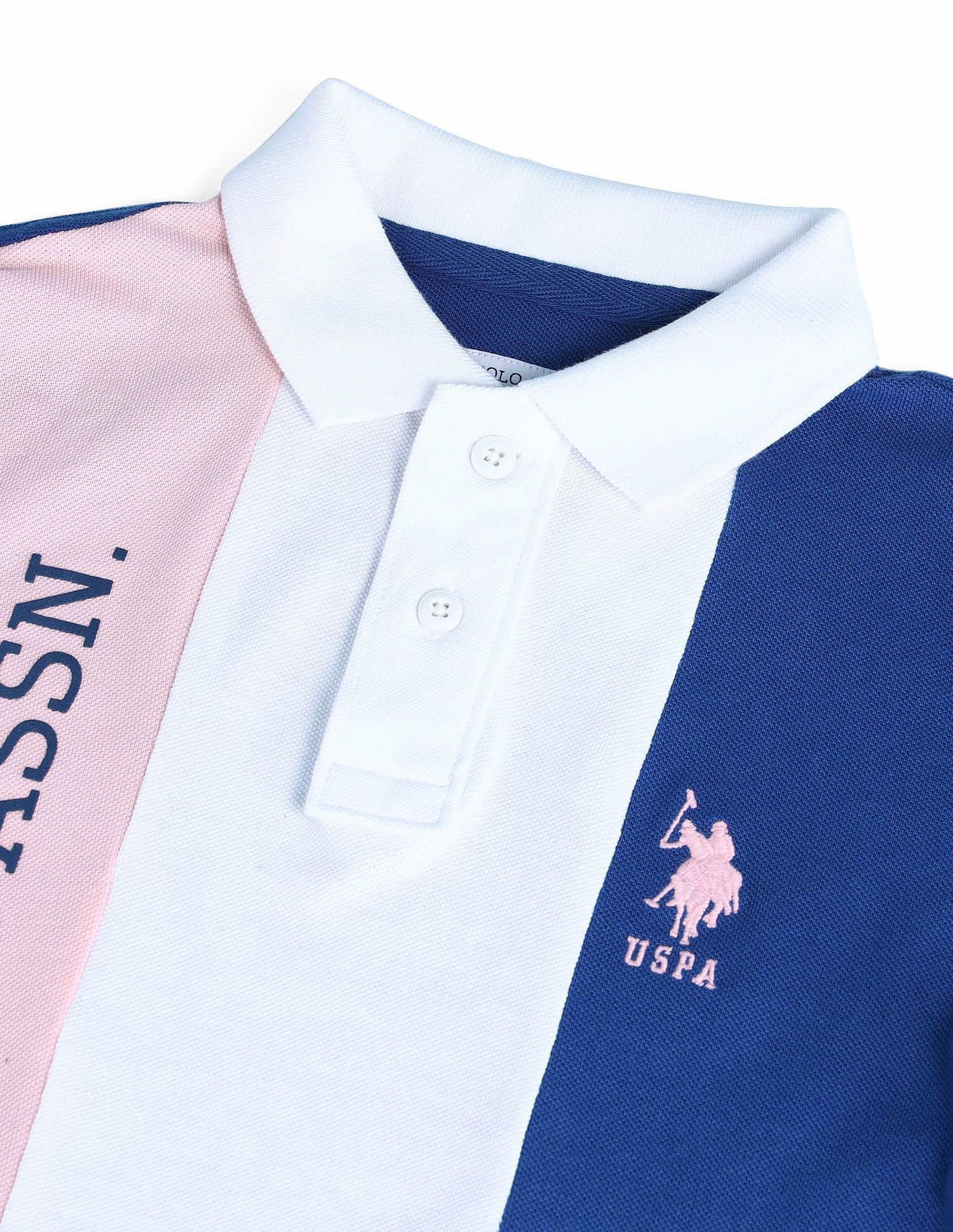 Boys Colourblocked Polo Shirt Light Pink - U.S. POLO ASSN. | Large
