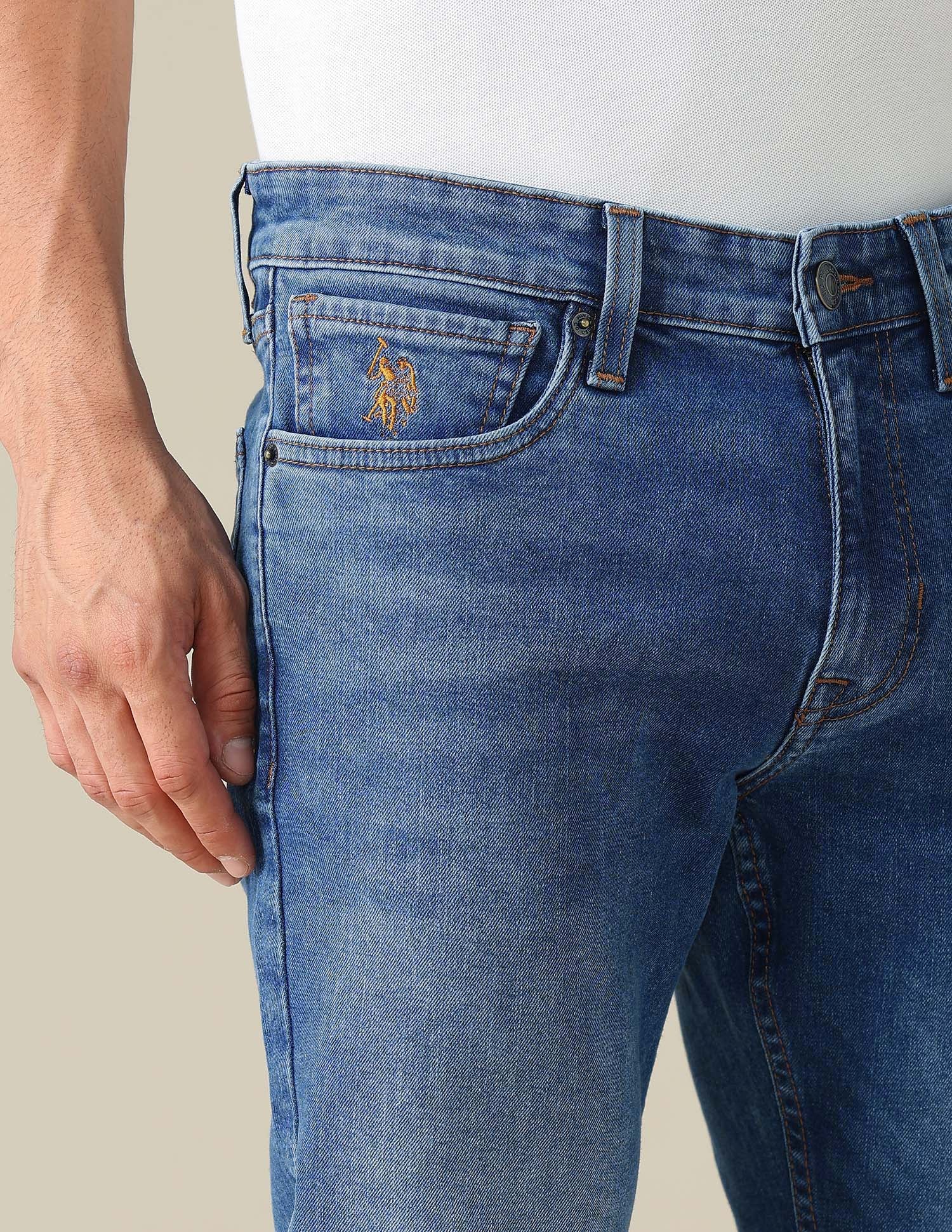 Brandon Slim Tapered Fit Blue Jeans Blue - U.S. POLO ASSN. | Large