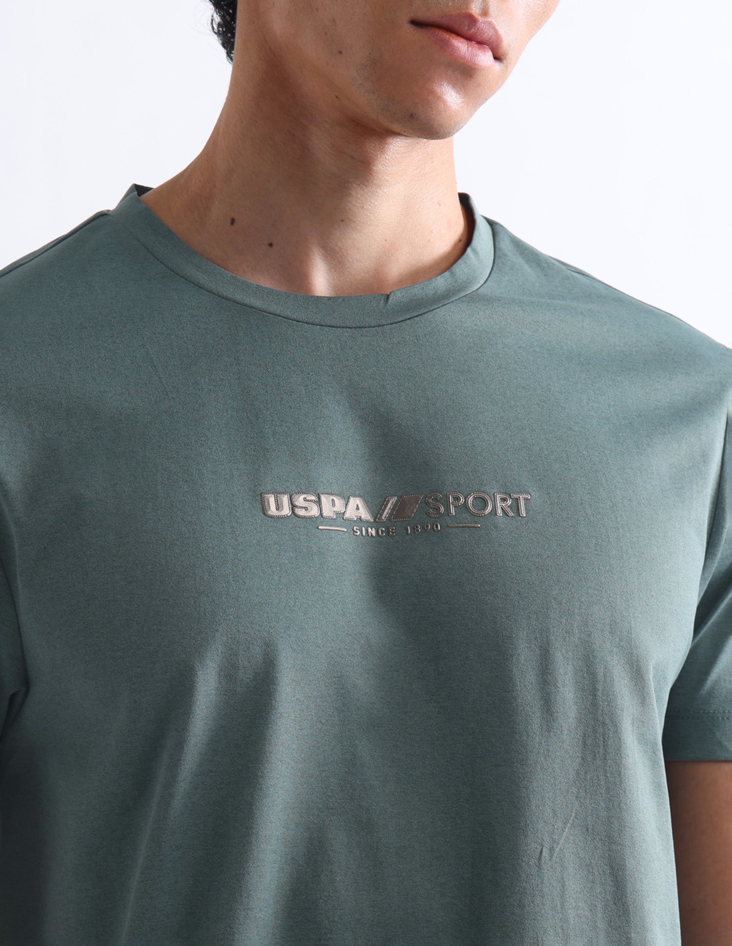 Solid Slim Fit T-Shirt Green - U.S. Polo Assn. India | Large