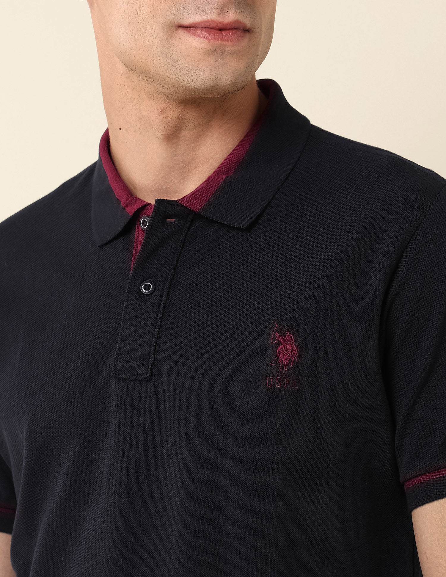 Slim Fit Pure Cotton Polo Shirt Navy - U.S. Polo Assn. India | Large