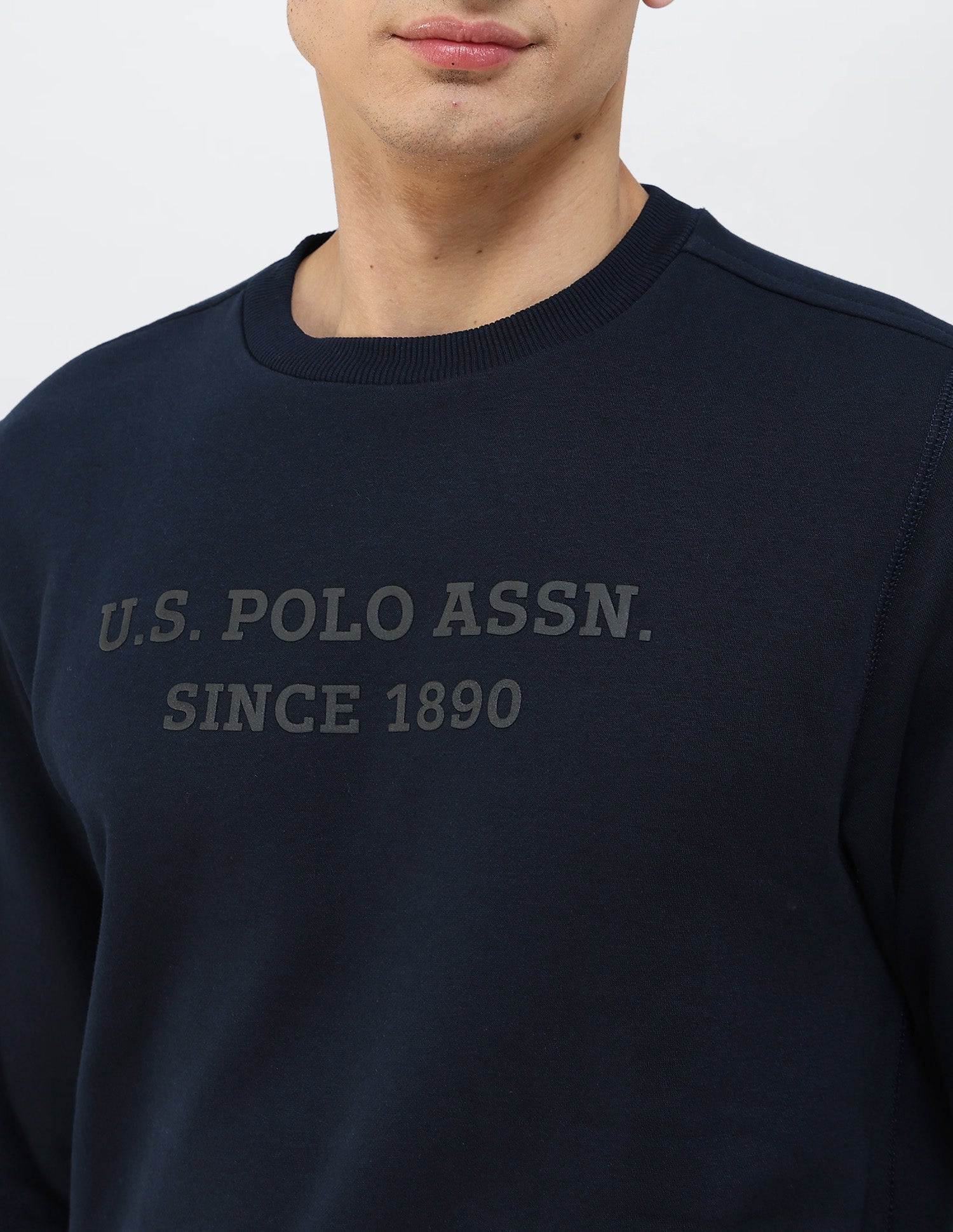 Brand Embossed Regular Fit Sweatshirt Navy - U.S. POLO ASSN. | Large