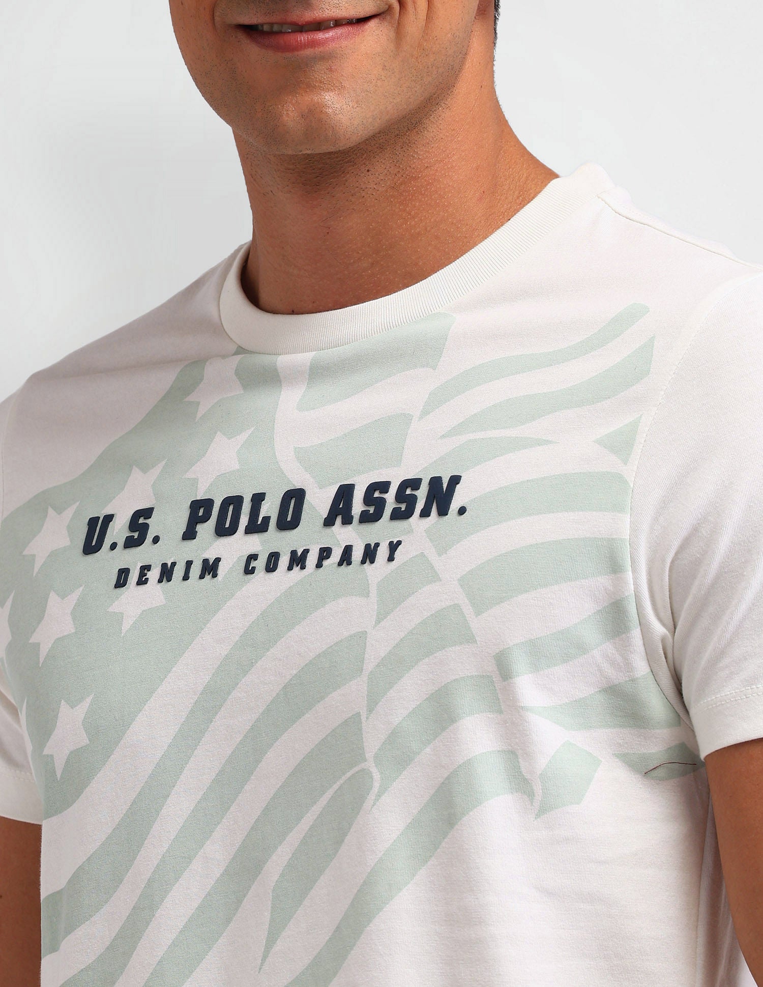 Americana Muscle Fit Brand T-Shirt Ivory - U.S. POLO ASSN. | Large