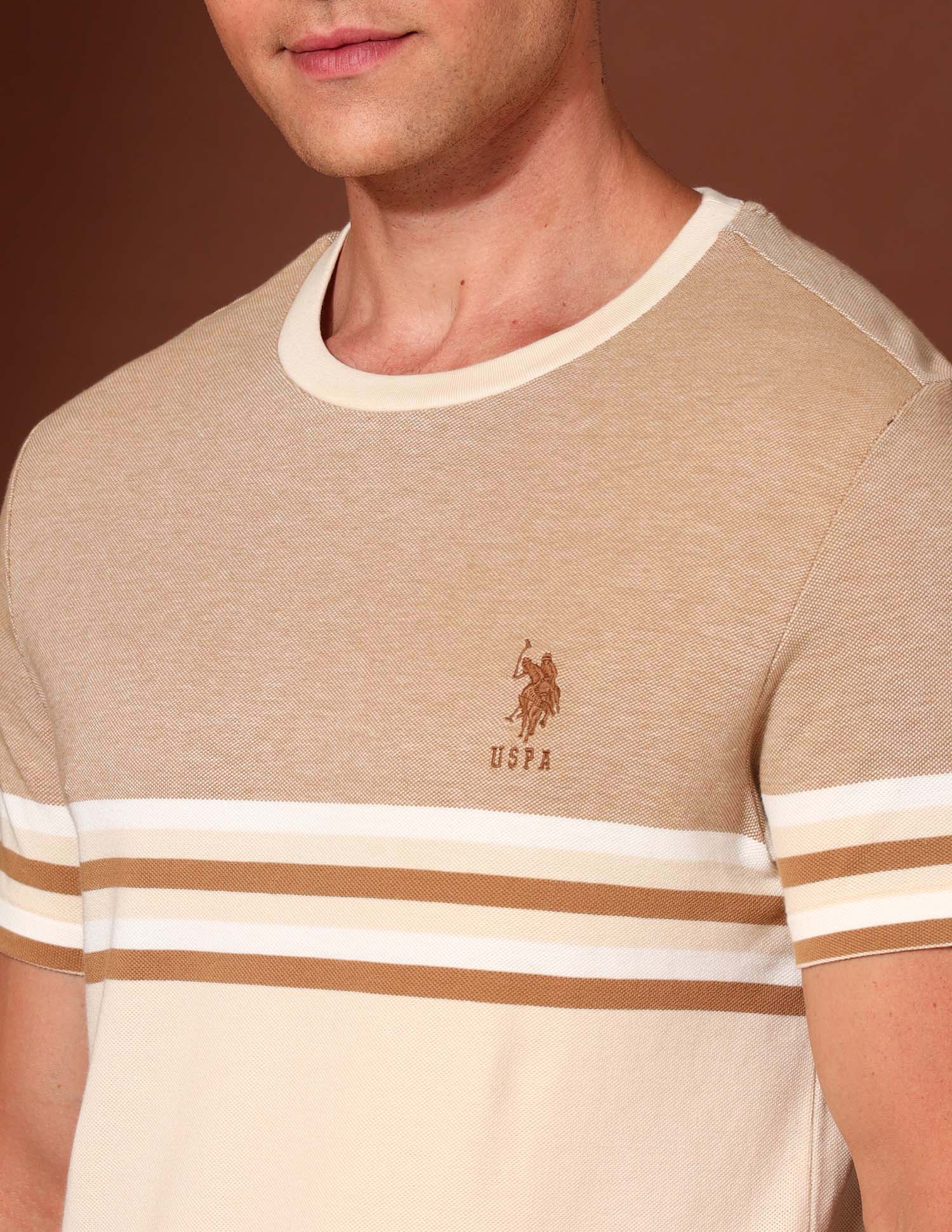 Pure Cotton Working Holiday T-Shirt Beige - U.S. Polo Assn. India | Large