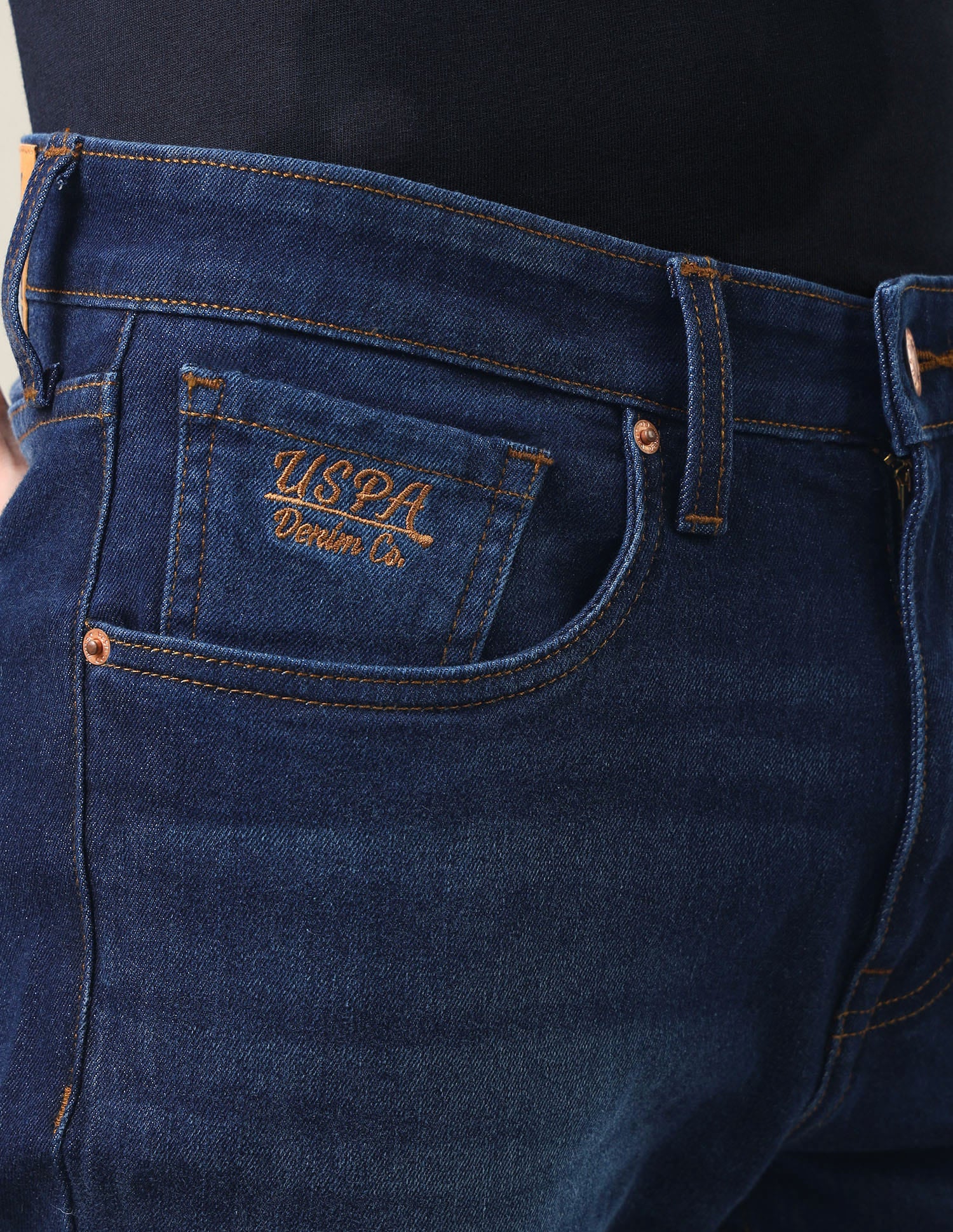 Cole Comfort Cropped Fit Blue Jeans Blue - U.S. Polo Assn. India | Large