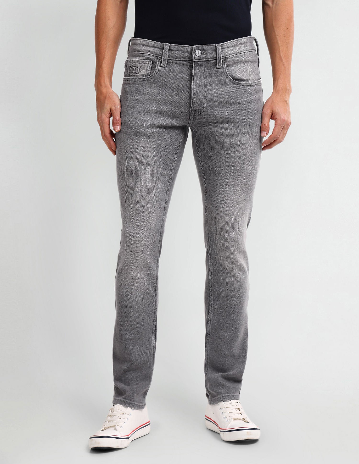 Brandon Slim Tapered Grey Jeans Grey - U.S. Polo Assn. India | Large