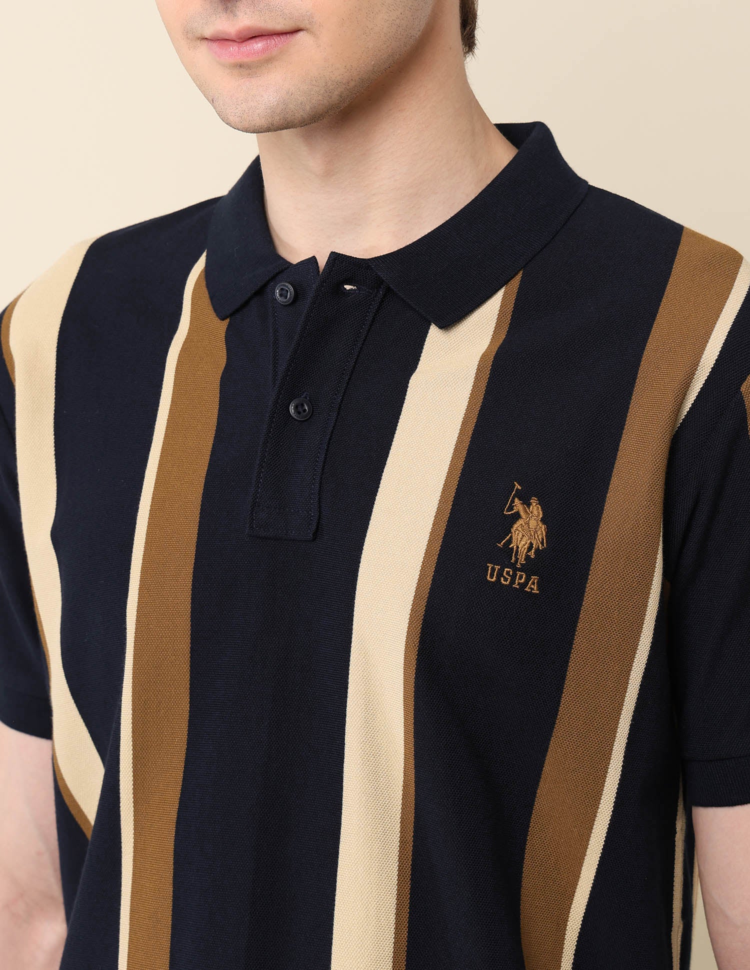 Vertical Striped Classic Polo Shirt Navy - U.S. Polo Assn. India | Large