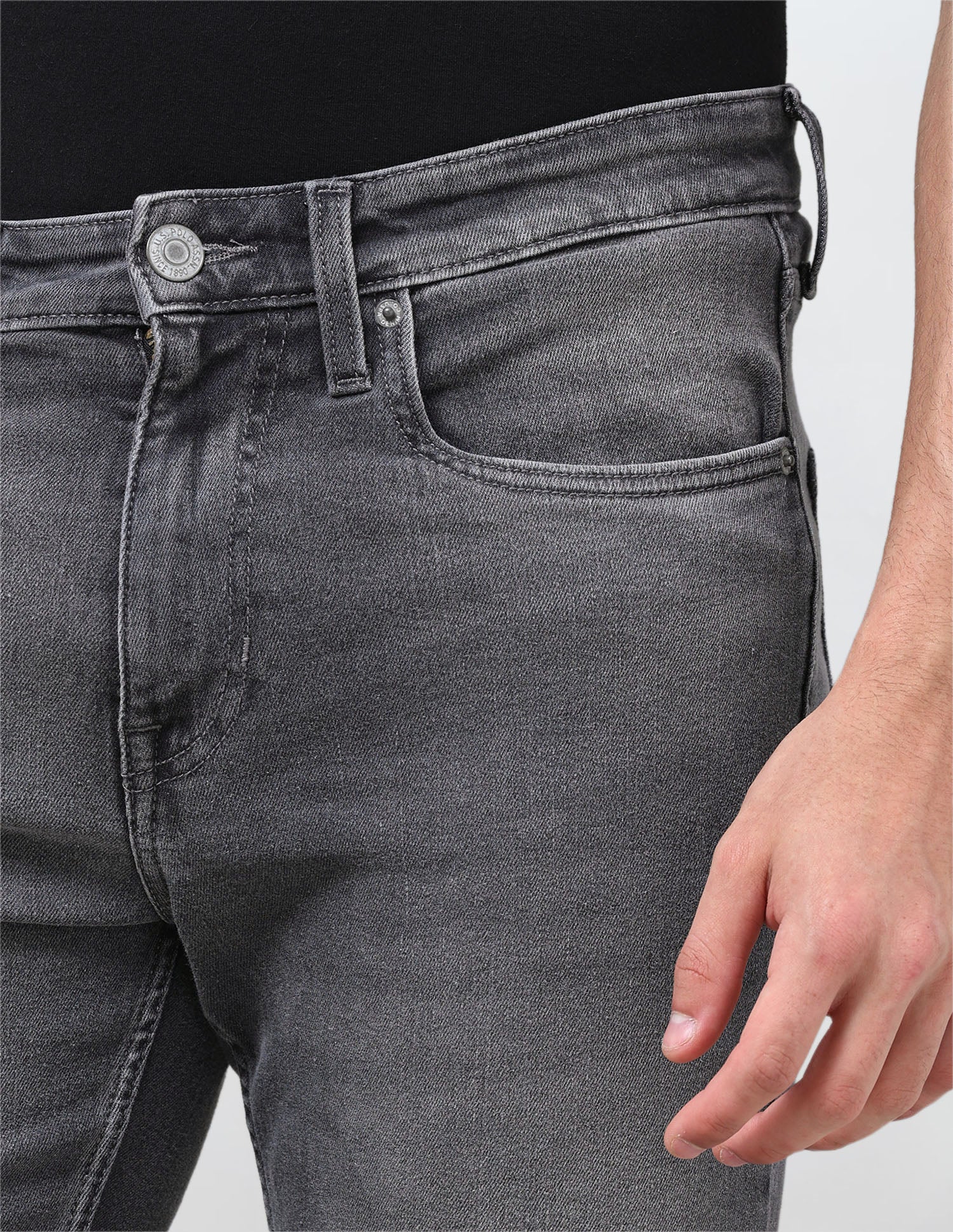 Harold Slim Straight Fit Grey Jeans Grey - U.S. Polo Assn. India | Large
