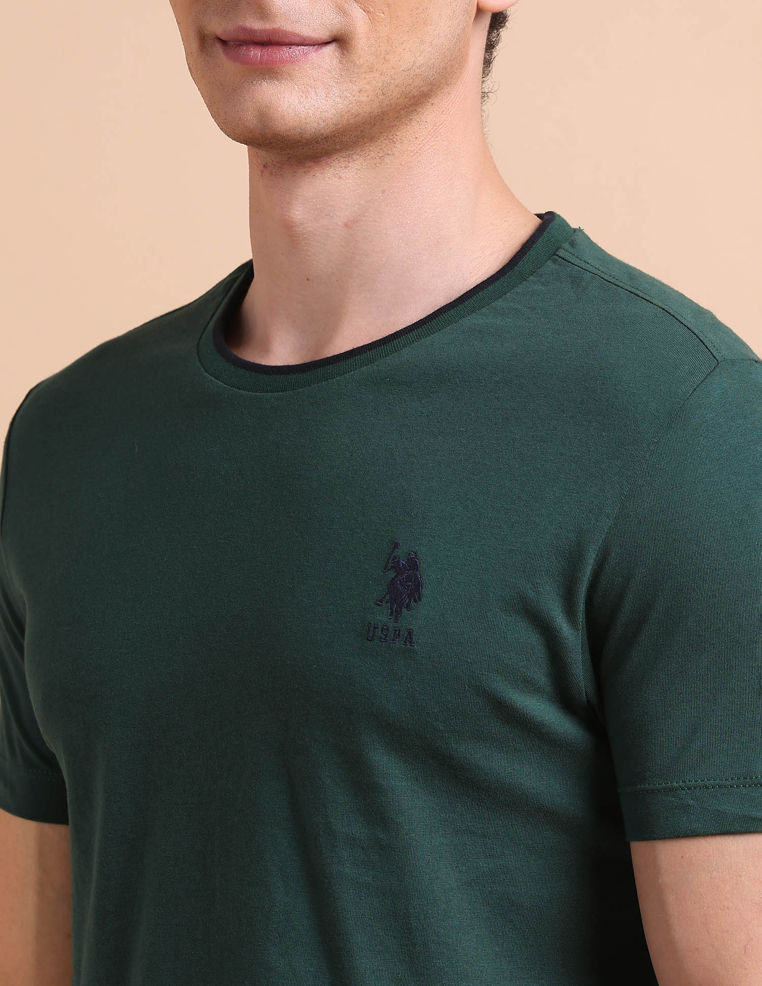 Stretchy Tipped T-Shirt Green - U.S. POLO ASSN. | Large
