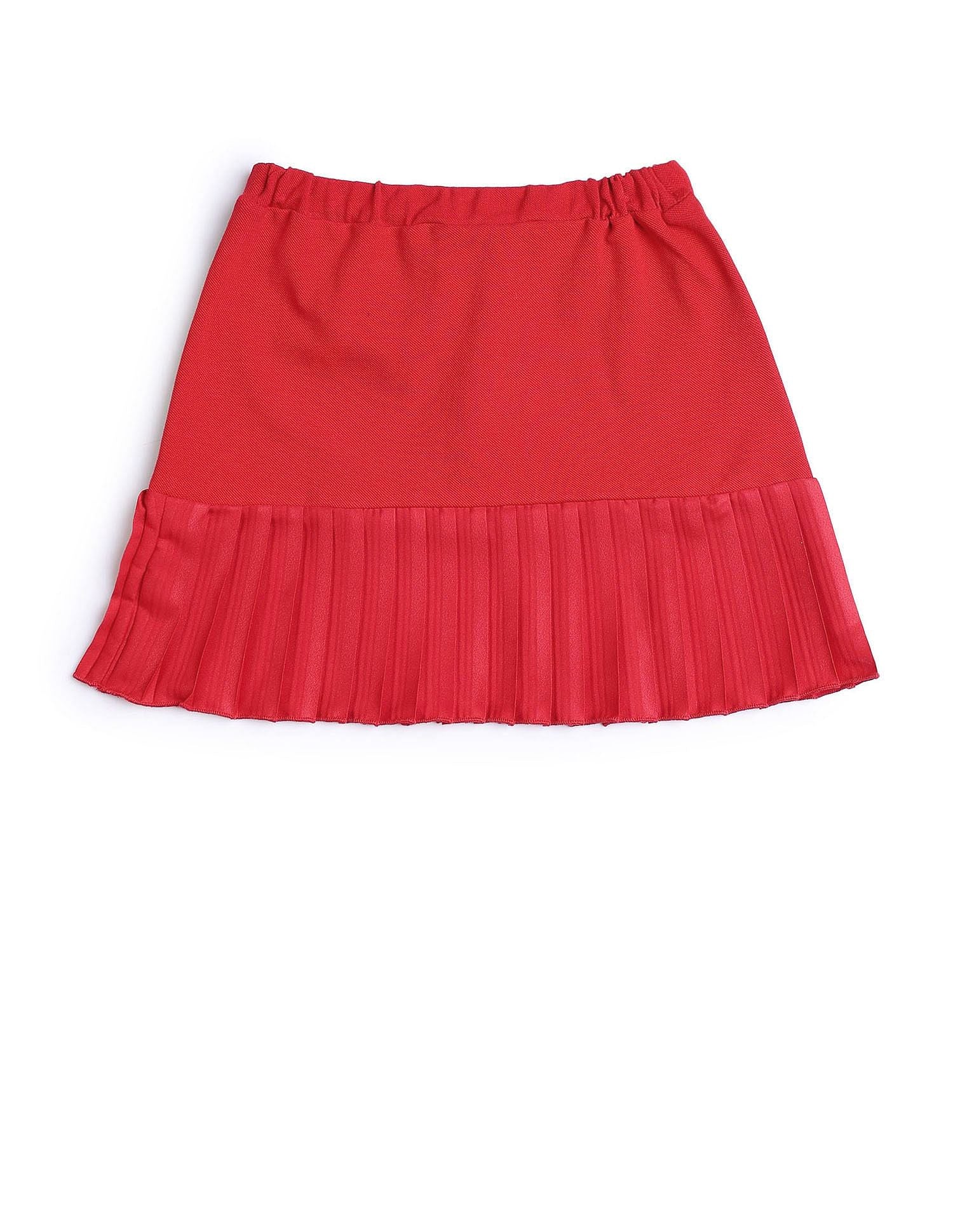Girls High-Waist Pleasted A-Line Skirt Red - U.S. POLO ASSN. | Large