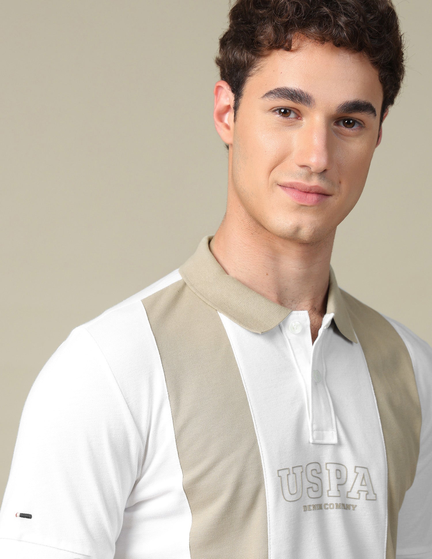 Horizontal Striped Slim Fit Polo Shirt Ivory - U.S. Polo Assn. India | Large