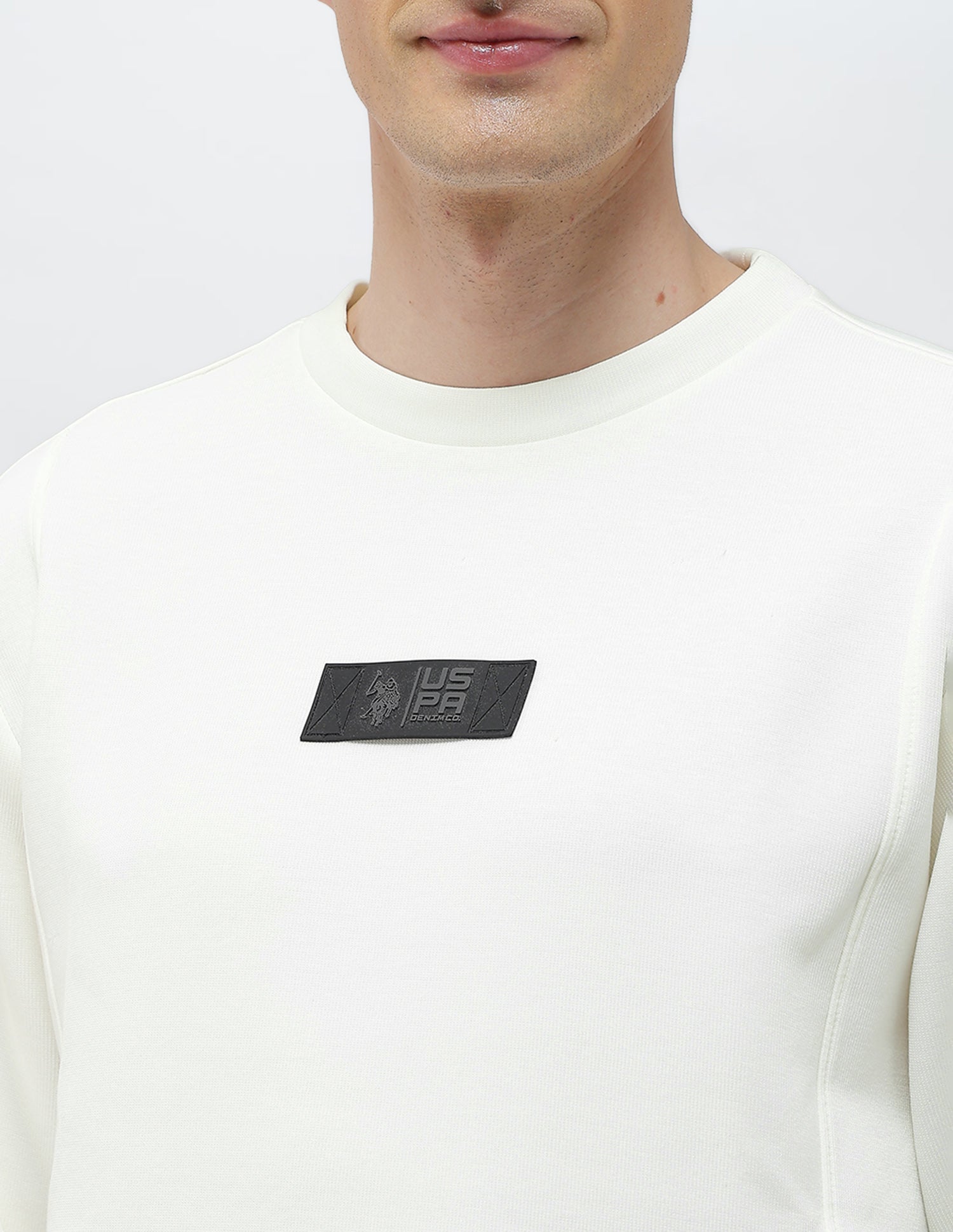 Solid Regular Fit Sweatshirt Stone - U.S. Polo Assn. India | Large