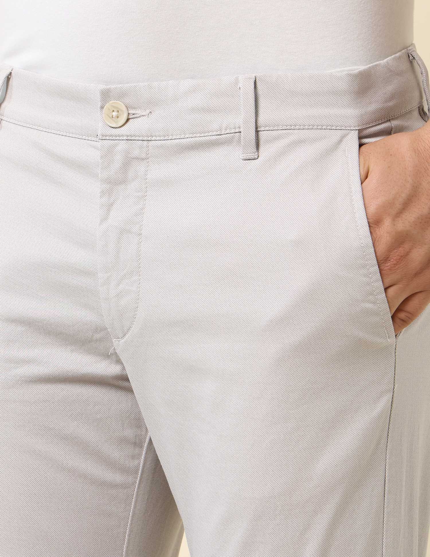 Denver Slim Fit Satin Print Trousers Light Grey - U.S. Polo Assn. India | Large