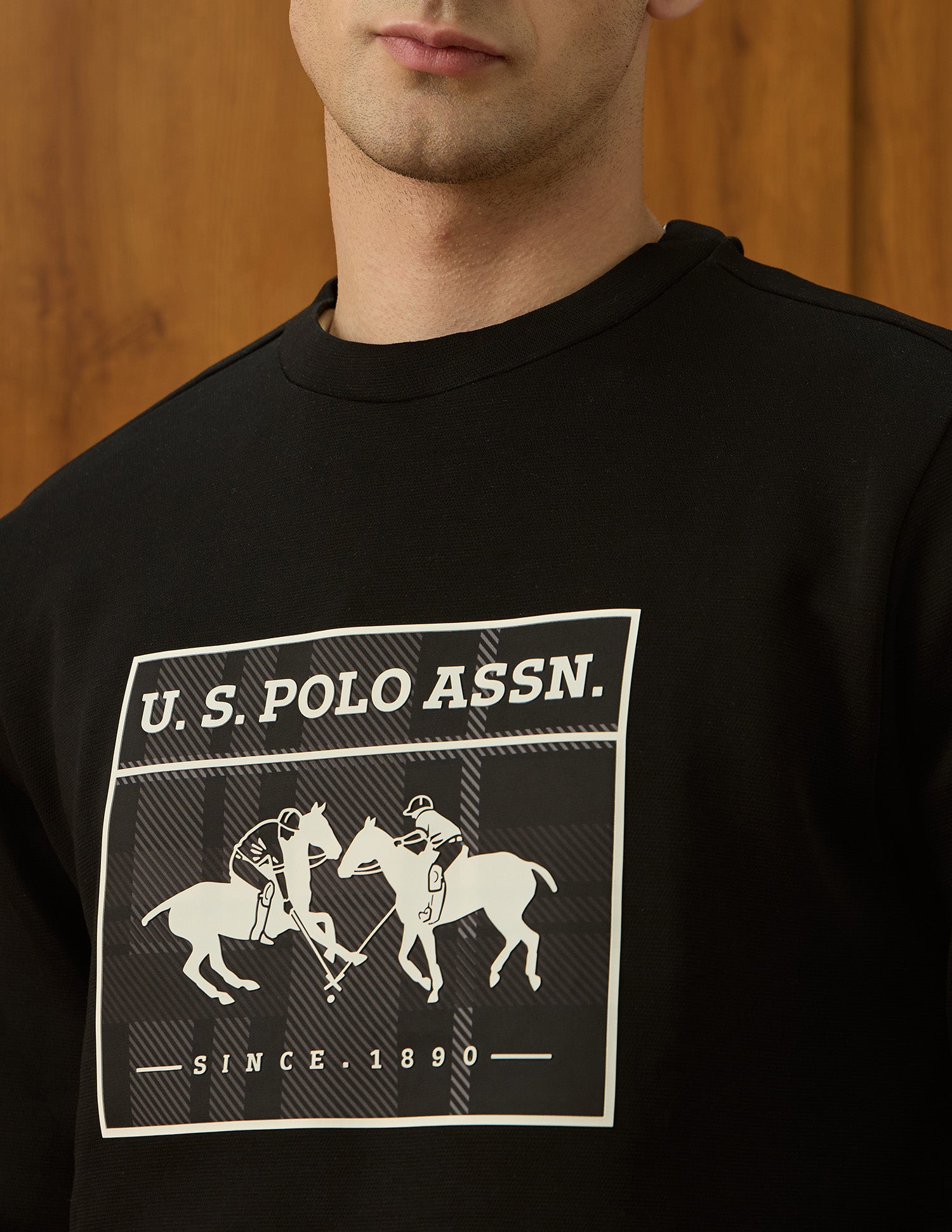 Graphic Brand Printed Equestrian Aisle Theater Sweatshirt Black - U.S. POLO ASSN. | Large
