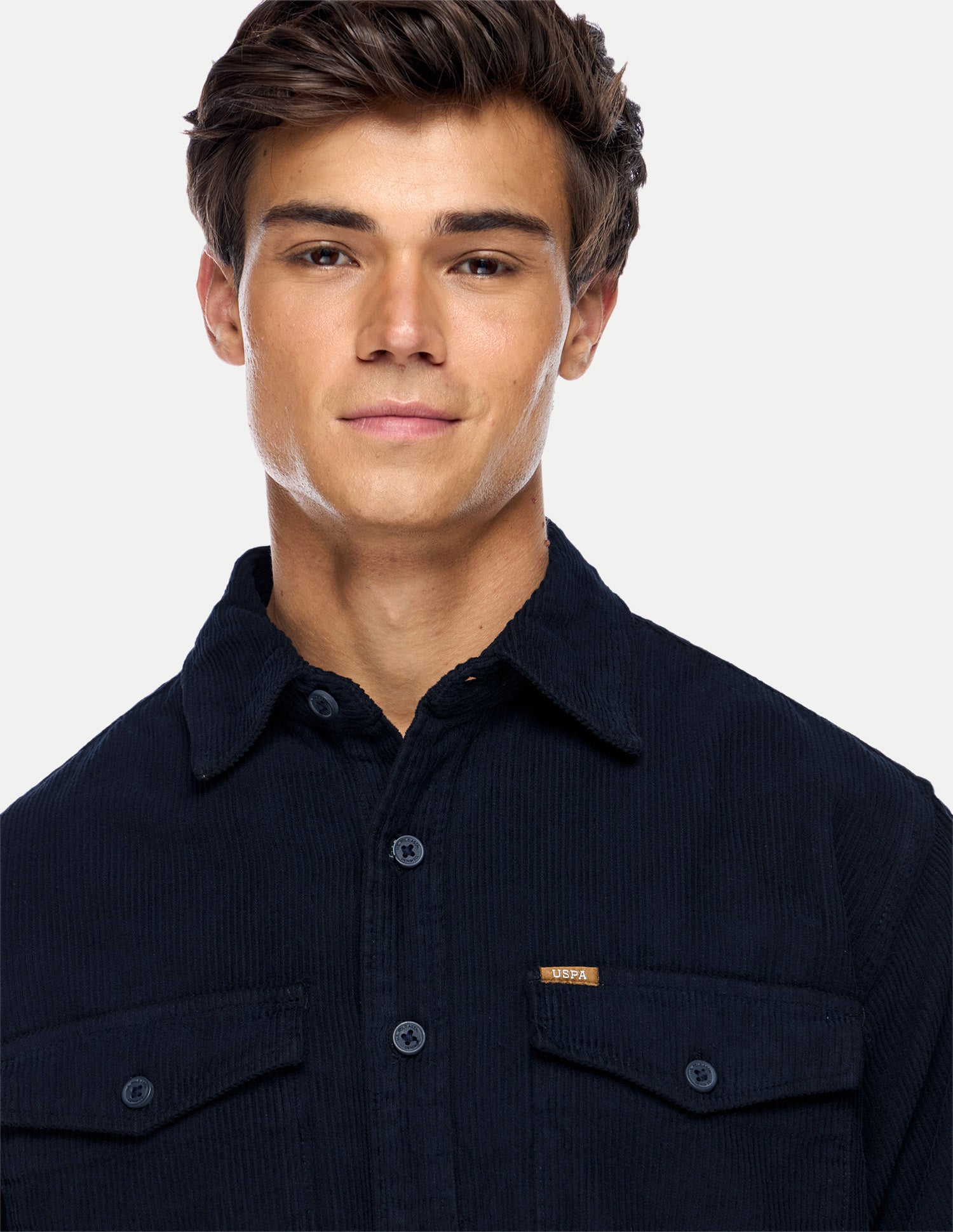 Corduroy Regular Fit Shirt Navy - U.S. Polo Assn. India | Large