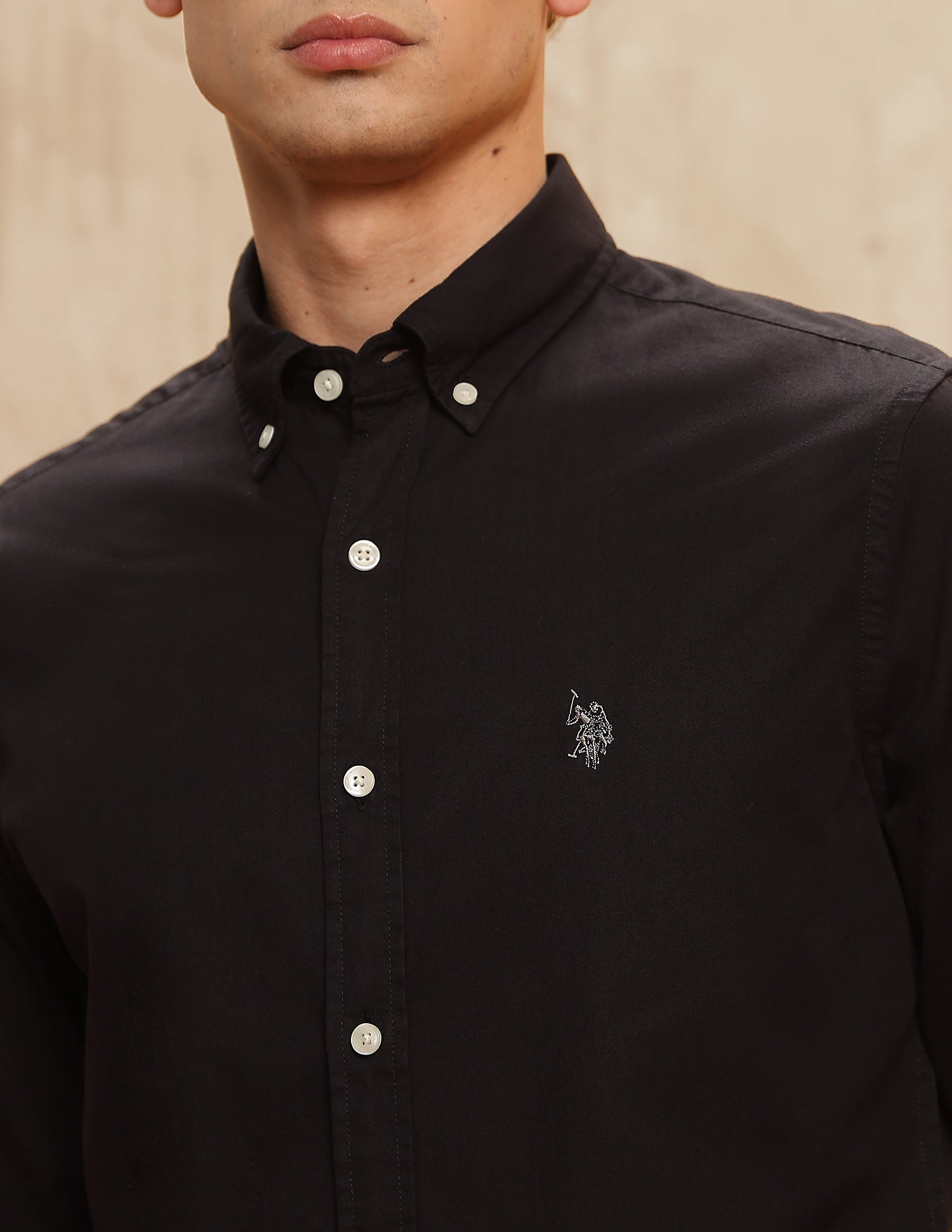 Solid Button-Down Shirt Choco - U.S. POLO ASSN. | Large