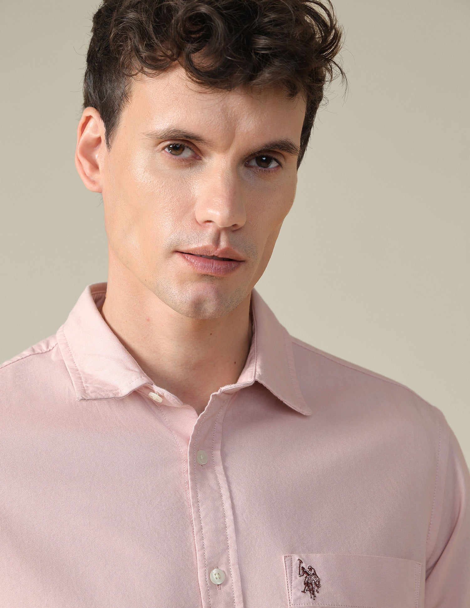 Oxford Tailored Fit Shirt Light Pink - U.S. Polo Assn. India | Large