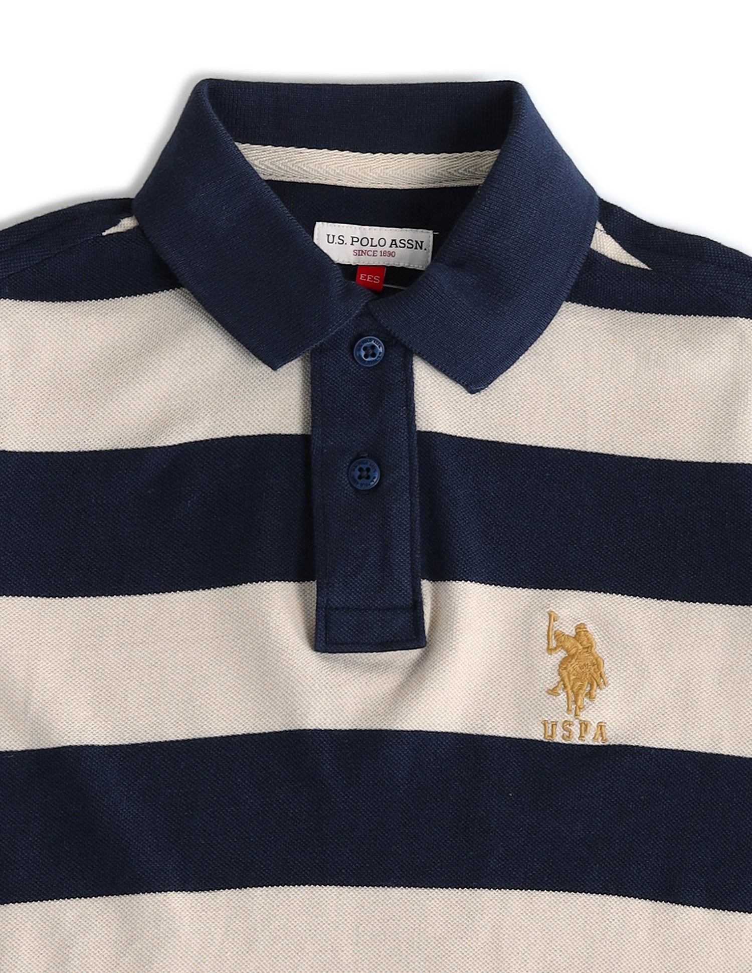 Boys Horizontal Striped Regular Fit Polo Shirts Navy - U.S. POLO ASSN. | Large