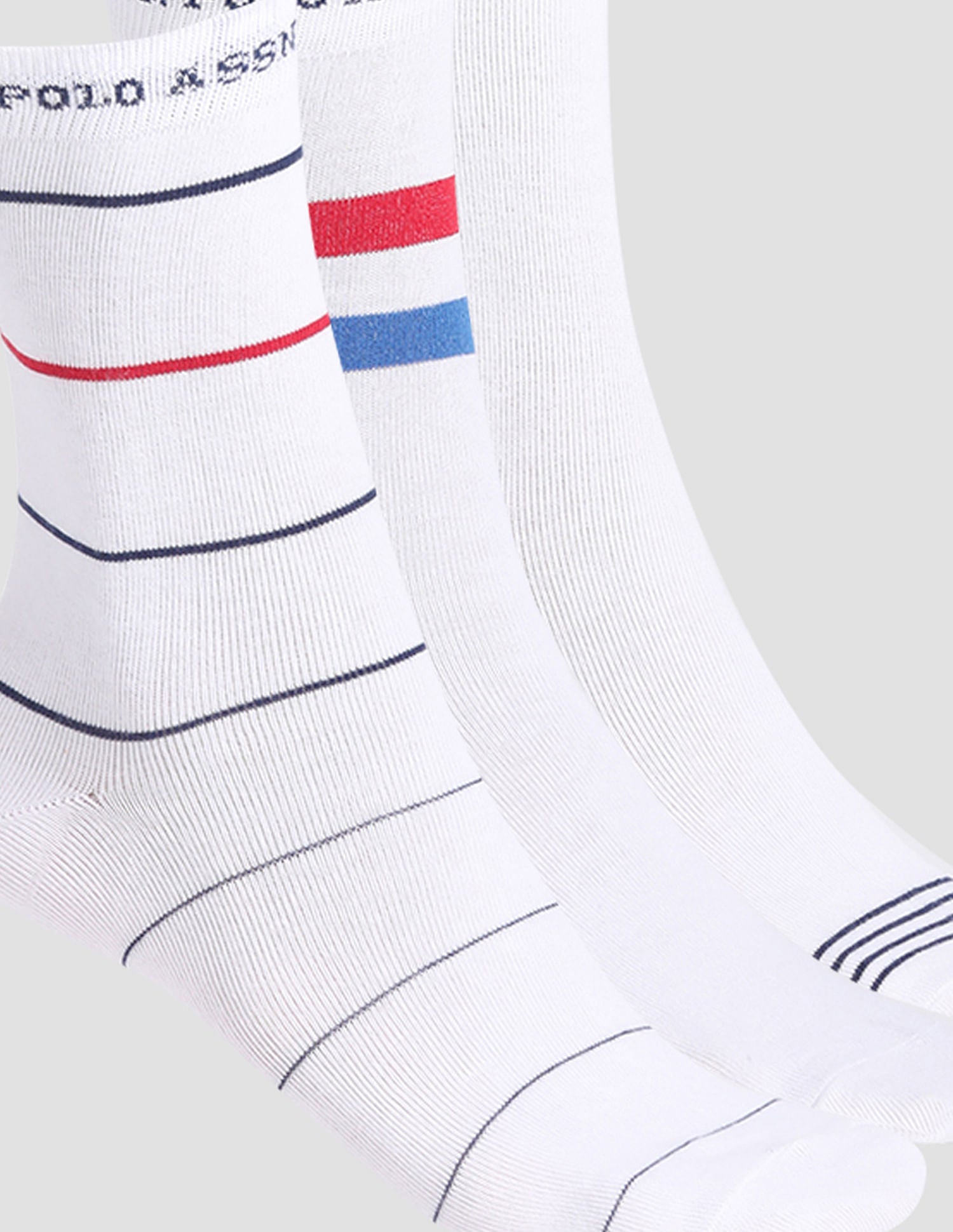 Cotton Polyamide Elastane I647 Socks - Pack Of 3 White - U.S. POLO ASSN. | Large