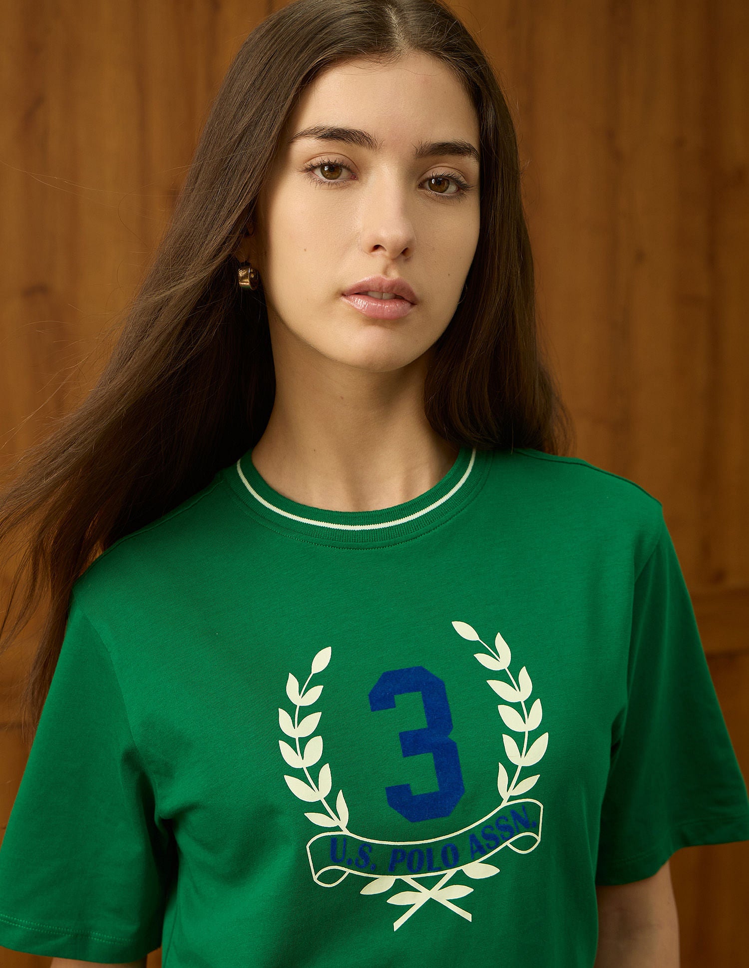 Boxy Fit Brand Printed T-Shirt Green - U.S. POLO ASSN. | Large