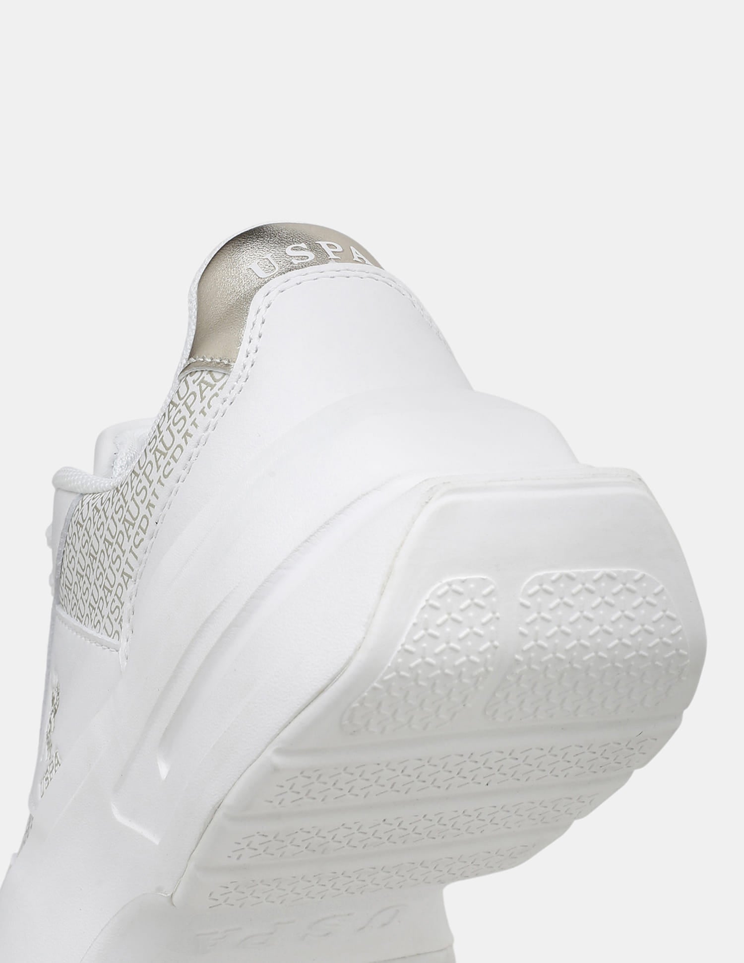 Women Thea Metallic Brand Printed Sneakers Off White - U.S. Polo Assn. India | Large