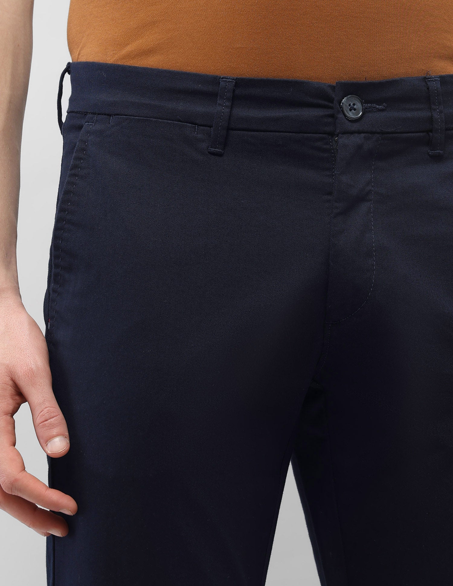 Austin Slim Fit Satin Trousers Navy - U.S. Polo Assn. India | Large
