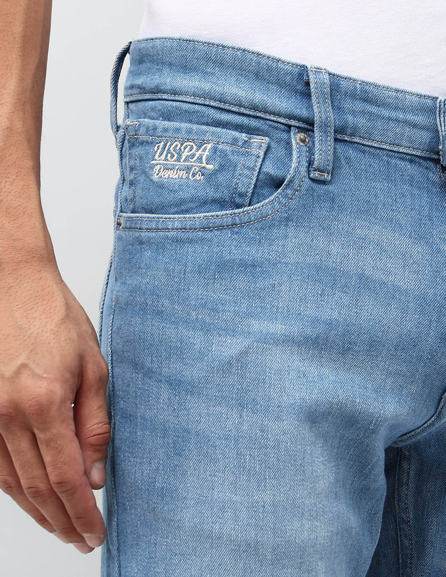 Brandon Slim Tapered Fit Blue Jeans Indigo - U.S. POLO ASSN. | Large