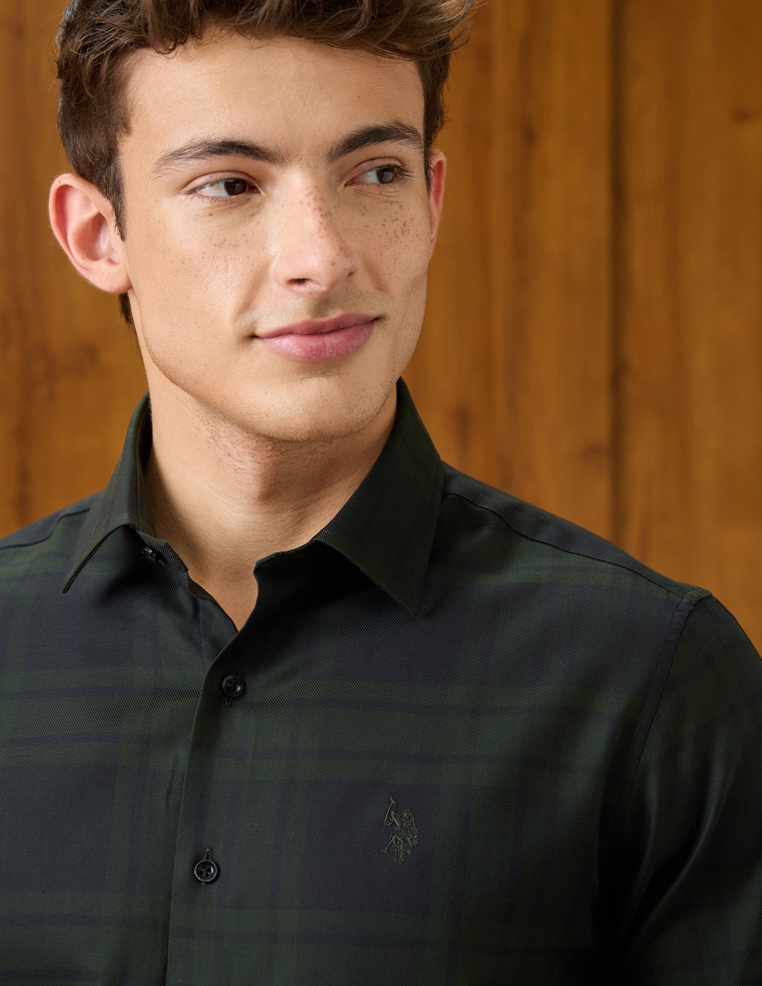 Plaid Checked Regular Fit Shirt Dark Green - U.S. Polo Assn. India | Large