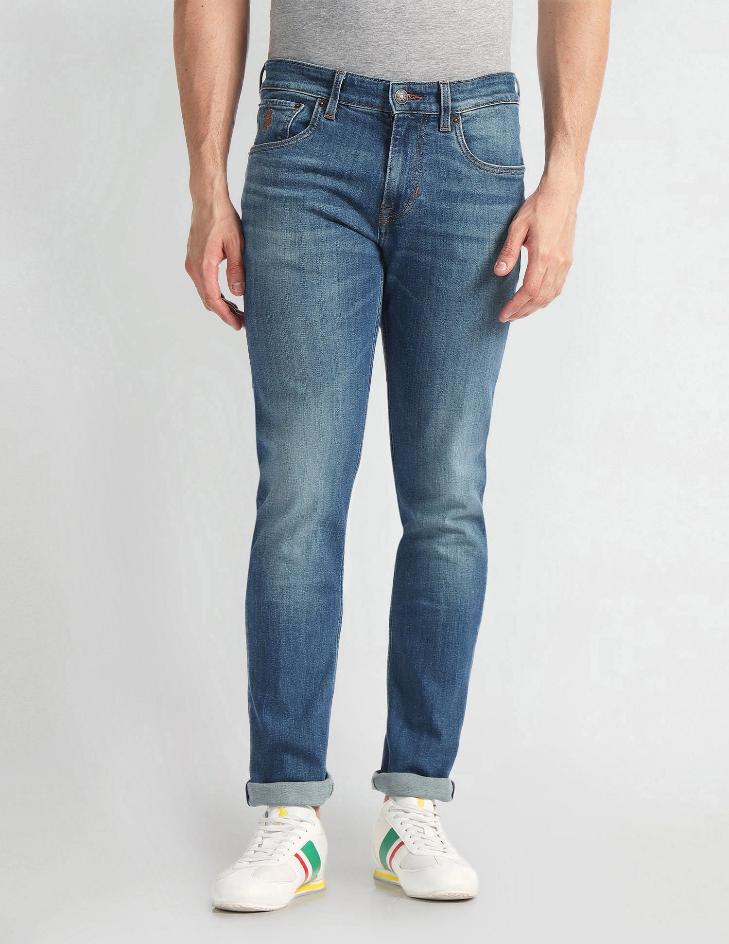 Brandon Slim Tapered Fit Blue Jeans Blue - U.S. POLO ASSN. | Large