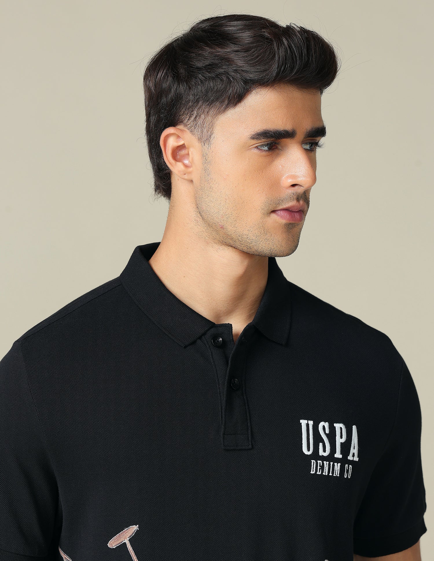 Muscle Fit Graphic Printed Polo Shirt Black - U.S. POLO ASSN. | Large