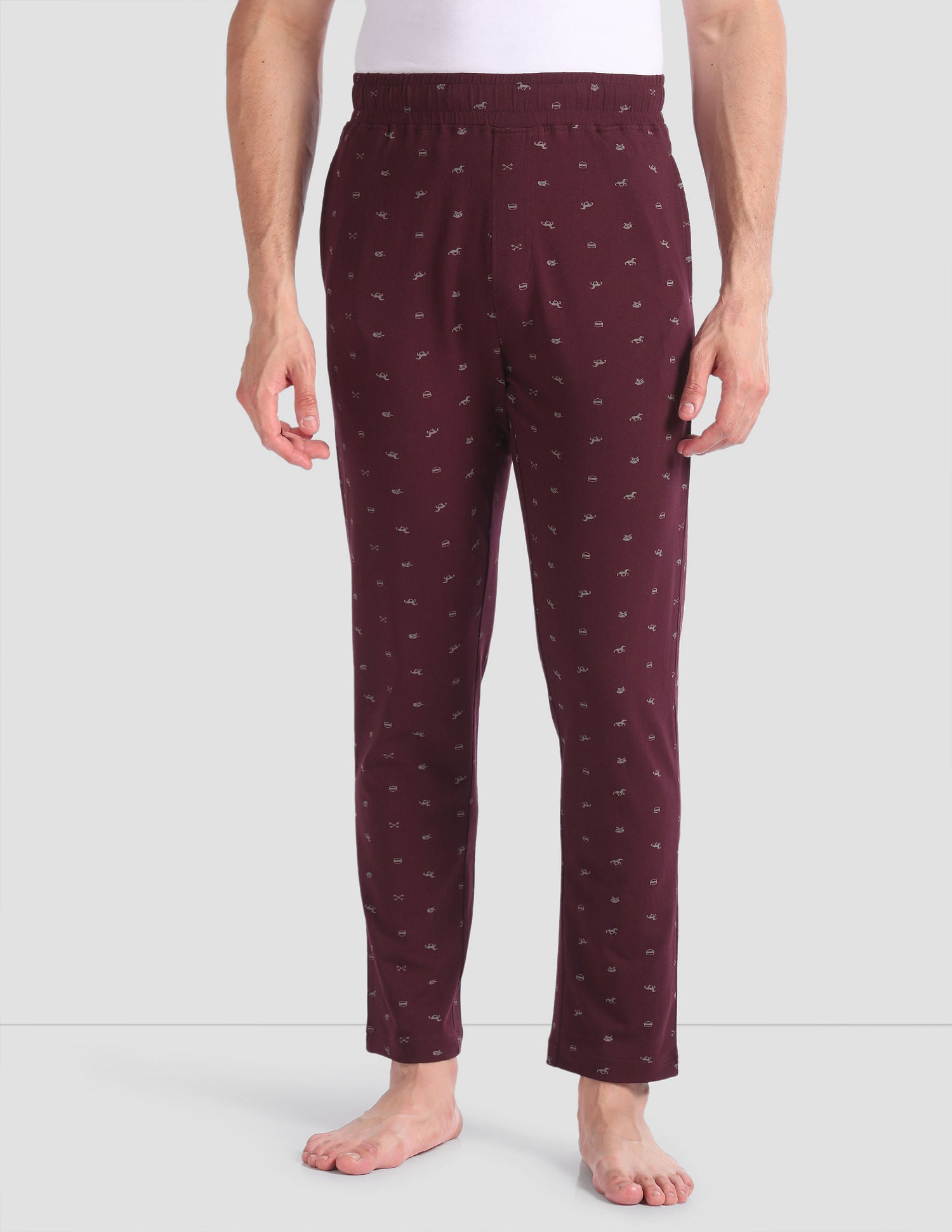 All Over Print OELP2 Lounge Track Pants - Pack Of 1 Dark Maroon - U.S. POLO ASSN. | Large