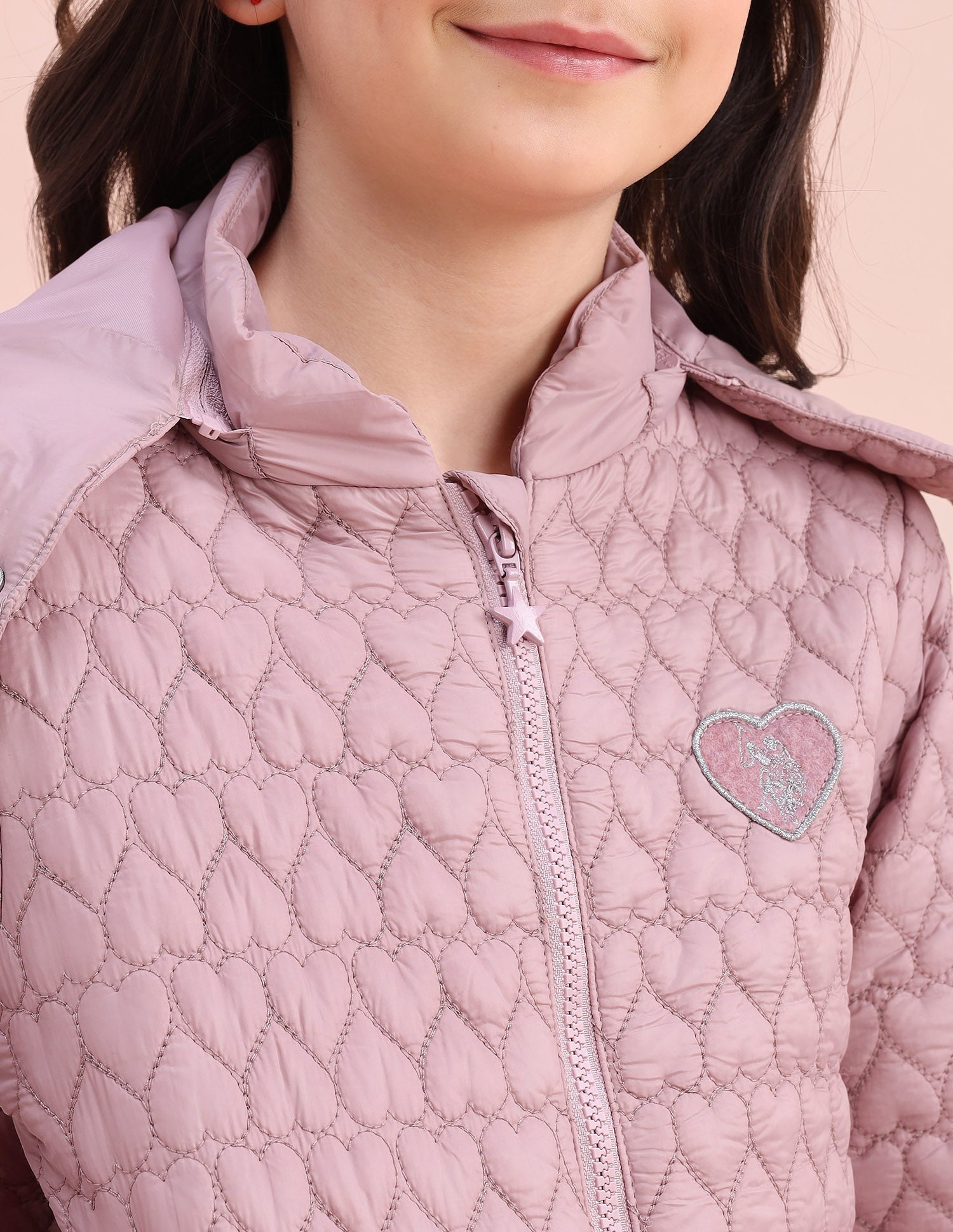 Heart Quilted Regular Fit Jacket Blush - U.S. POLO ASSN. | Large