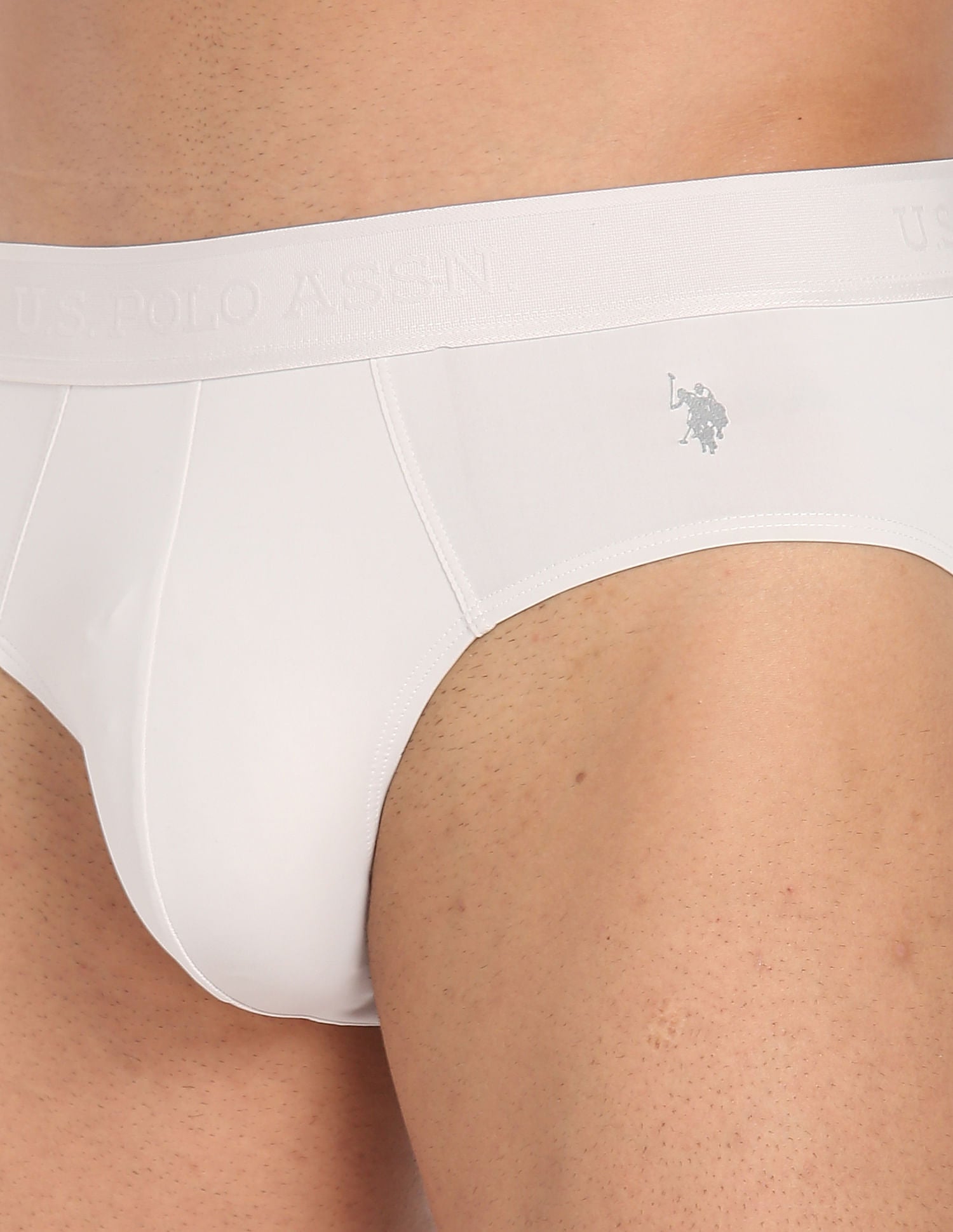 Nylon Stretch Moisture Wicking AB001 Active Briefs - Pack Of 1 Oyster Mushroom - U.S. POLO ASSN. | Large